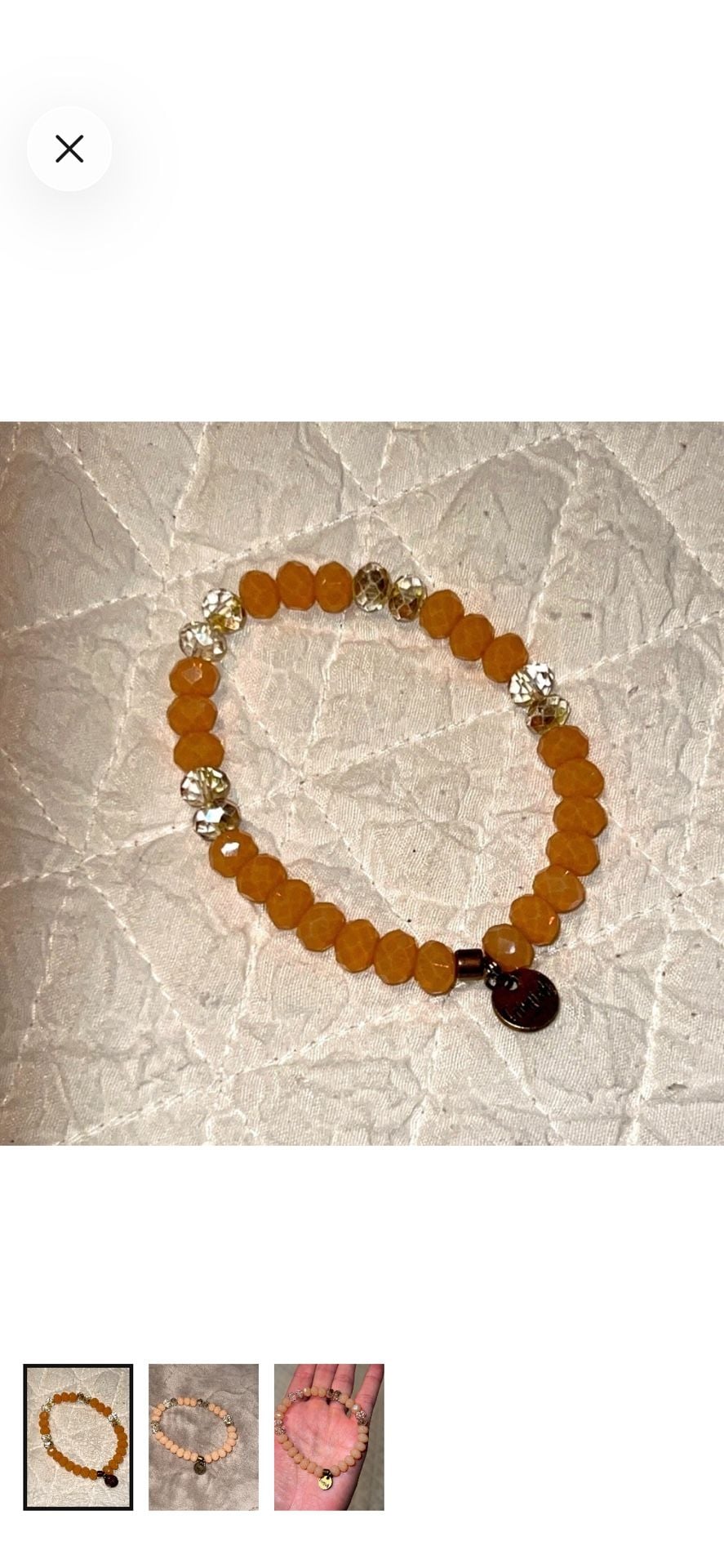 Erimish Faceted Beaded Peach Bracelet 3