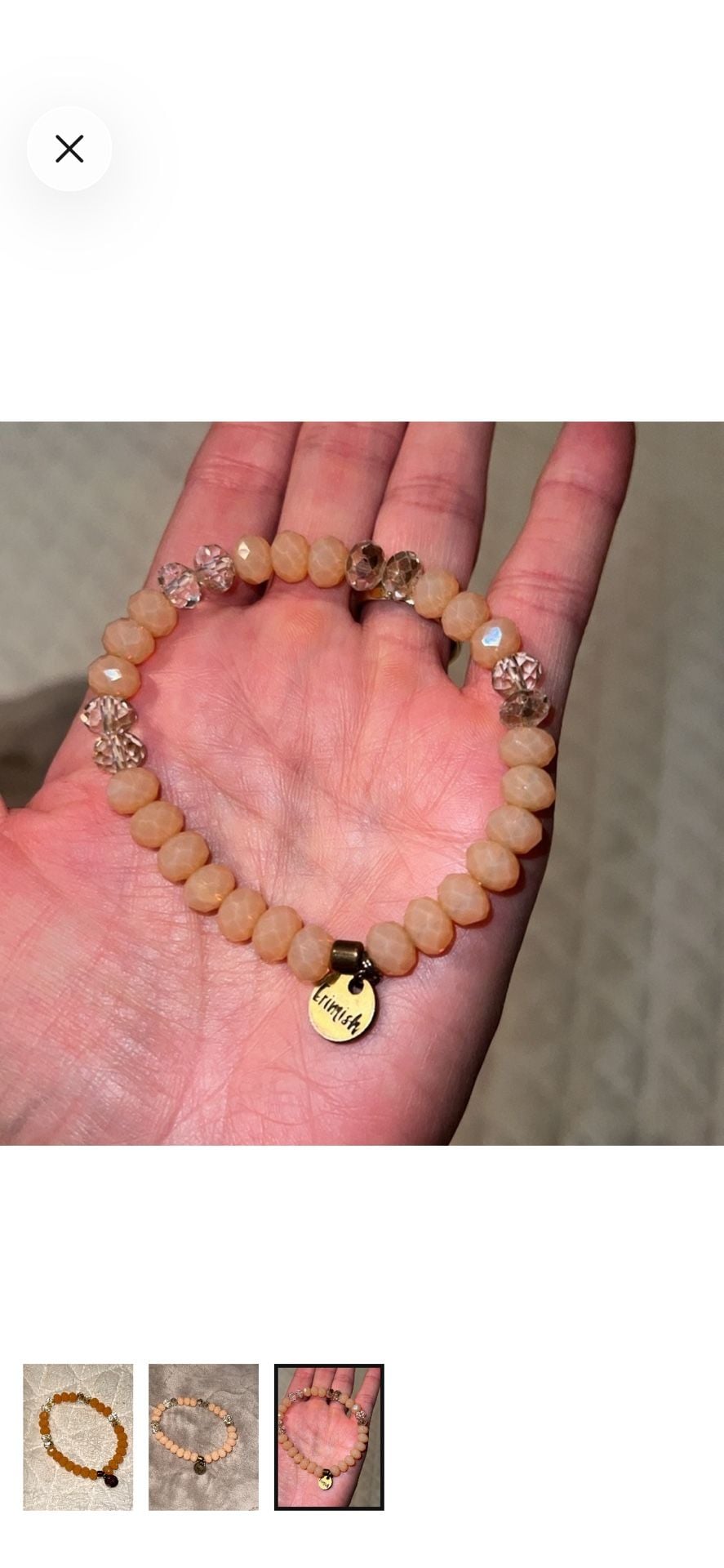 Erimish Faceted Beaded Peach Bracelet 4