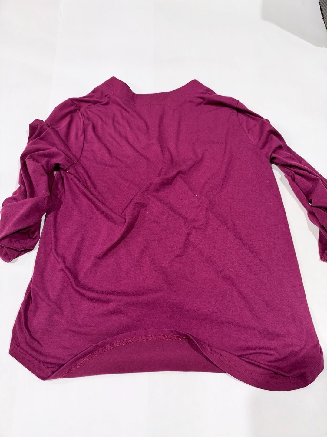 Halife Size L V-Neck 3/4 Sleeve Top Magenta 3