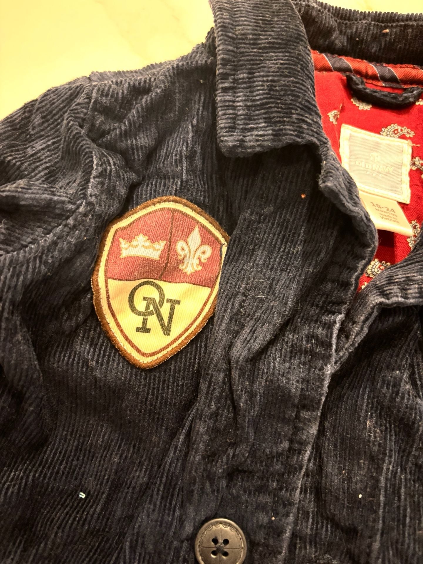 Old Navy Corduroy Jacket Size 18-24 Months Navy Blue Blazer 4