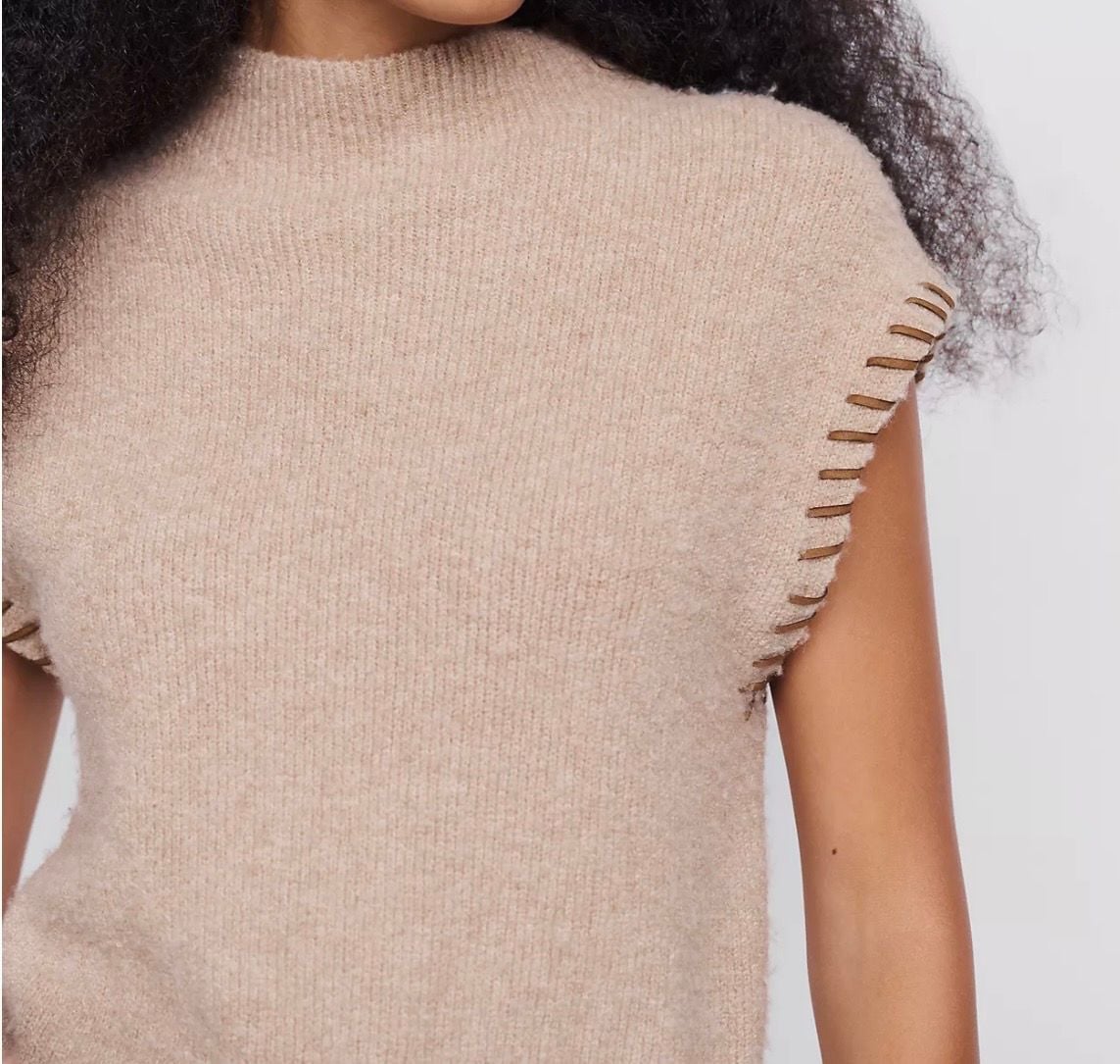 Saylor Senna Sweater Dress Size S Taupe Fringe Mock Neck Size Small 5