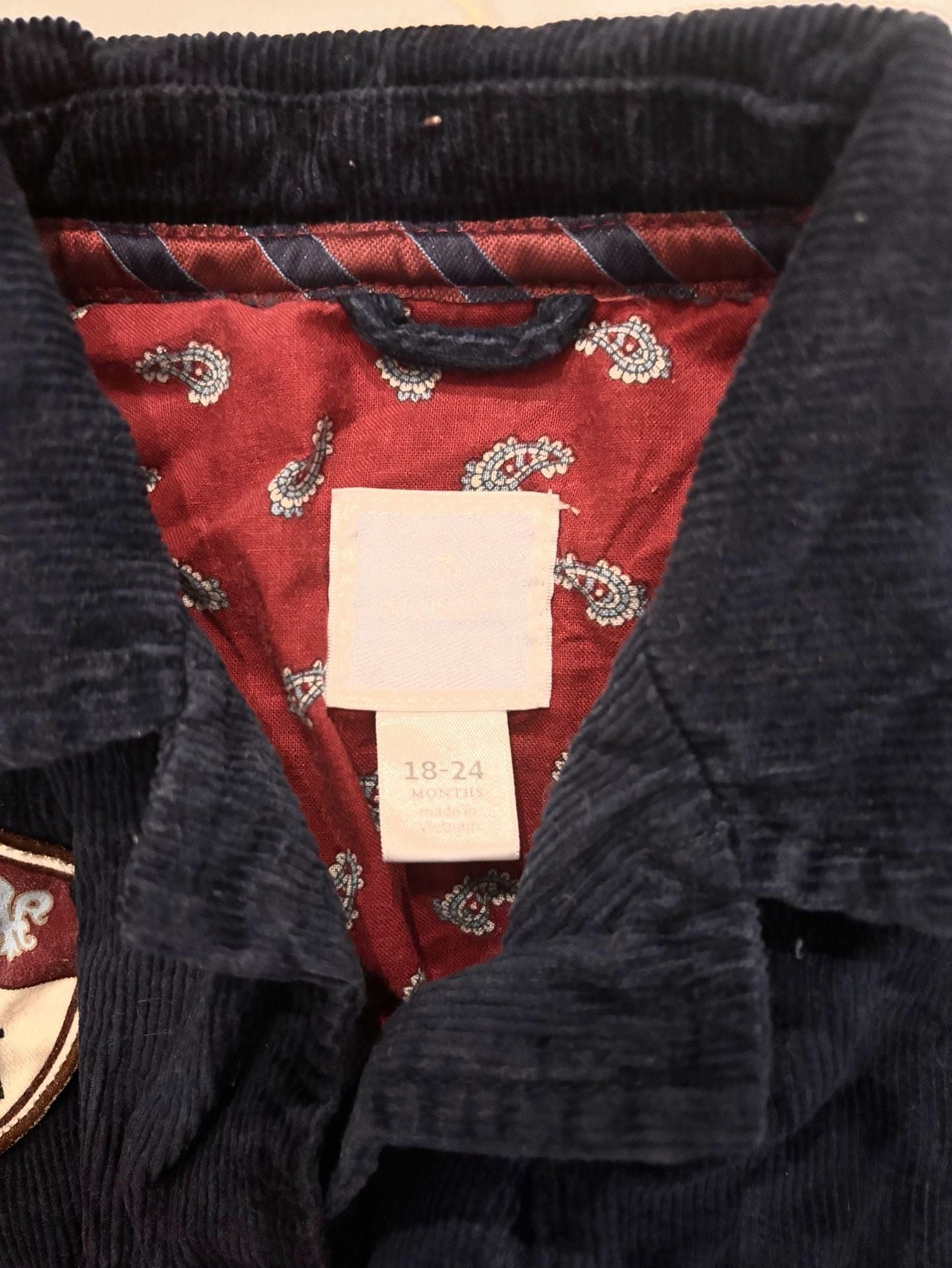 Old Navy Corduroy Jacket Size 18-24 Months Navy Blue Blazer 3