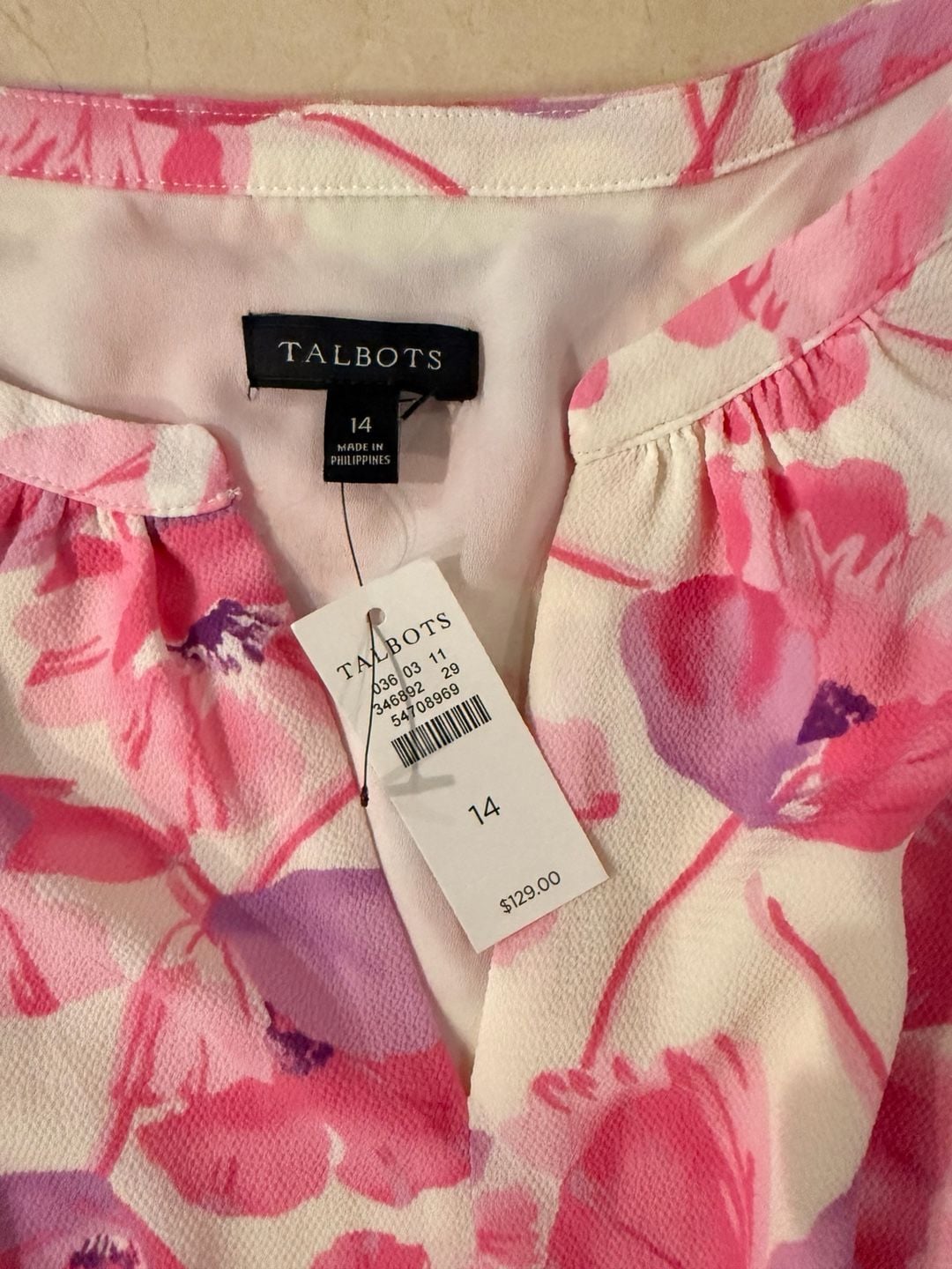 Talbots Flounce Hem Spring Poppies Dress 5