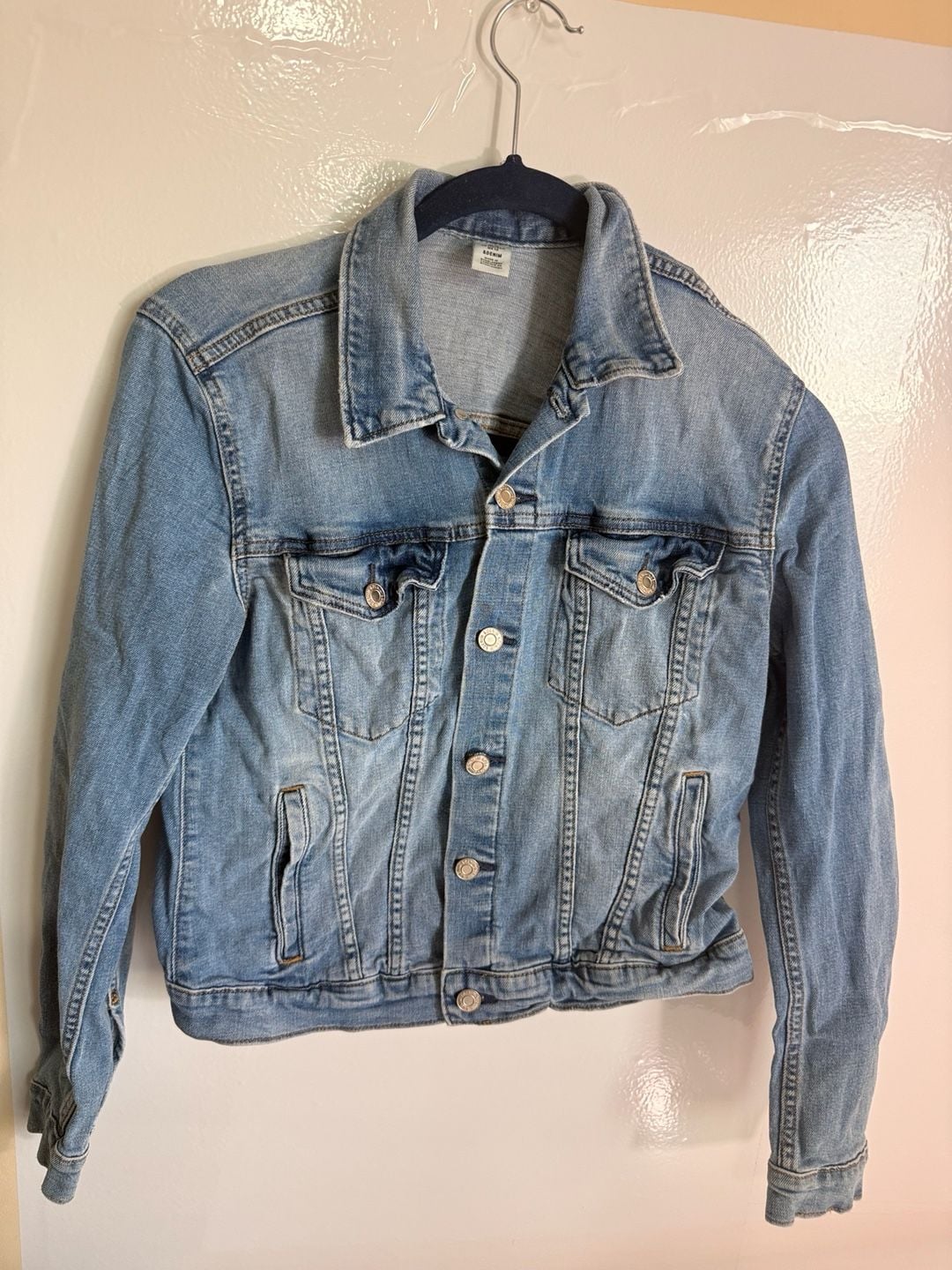 & Denim Denim Jacket Size 12 Light Wash 4