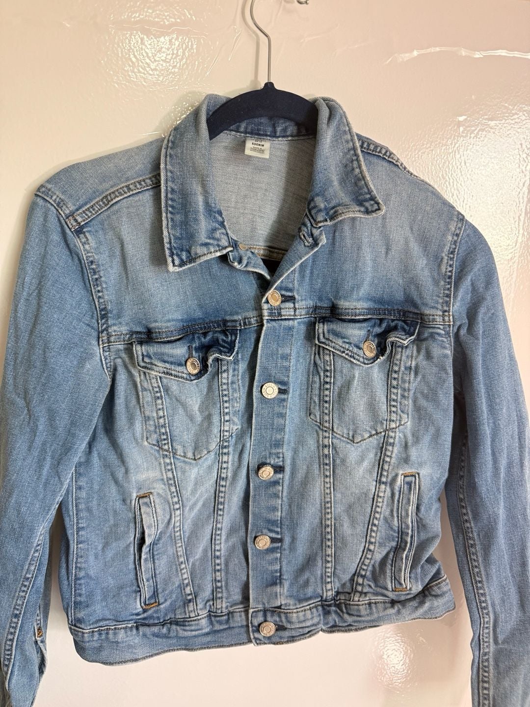 & Denim Denim Jacket Size 12 Light Wash 5