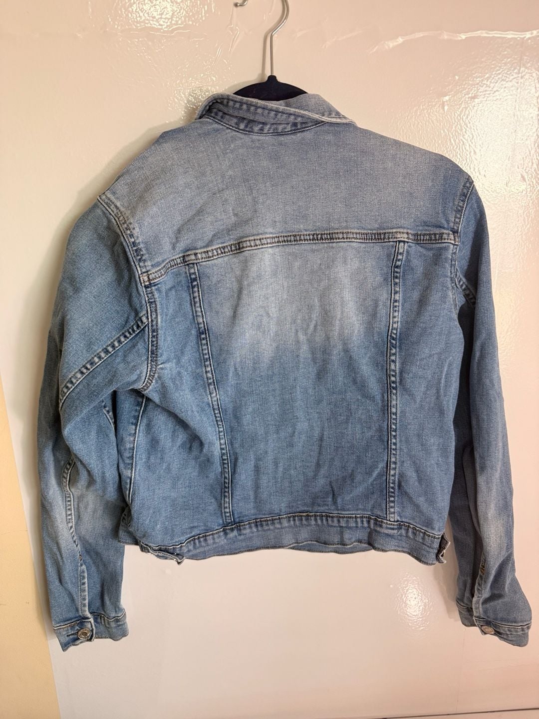 & Denim Denim Jacket Size 12 Light Wash 7