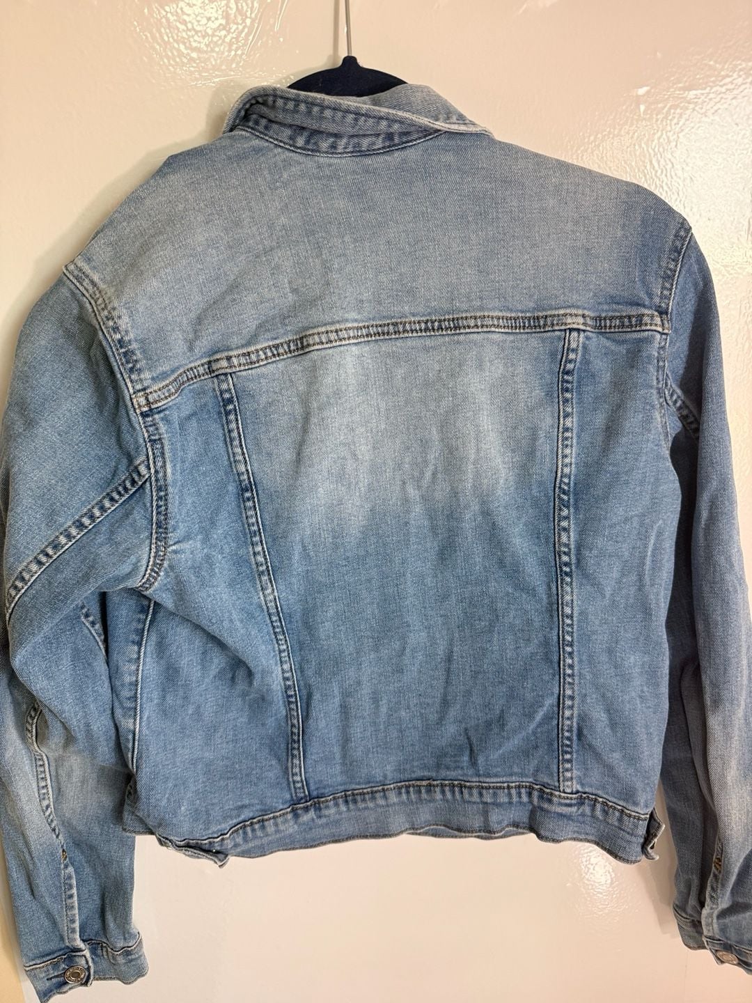 & Denim Denim Jacket Size 12 Light Wash 8