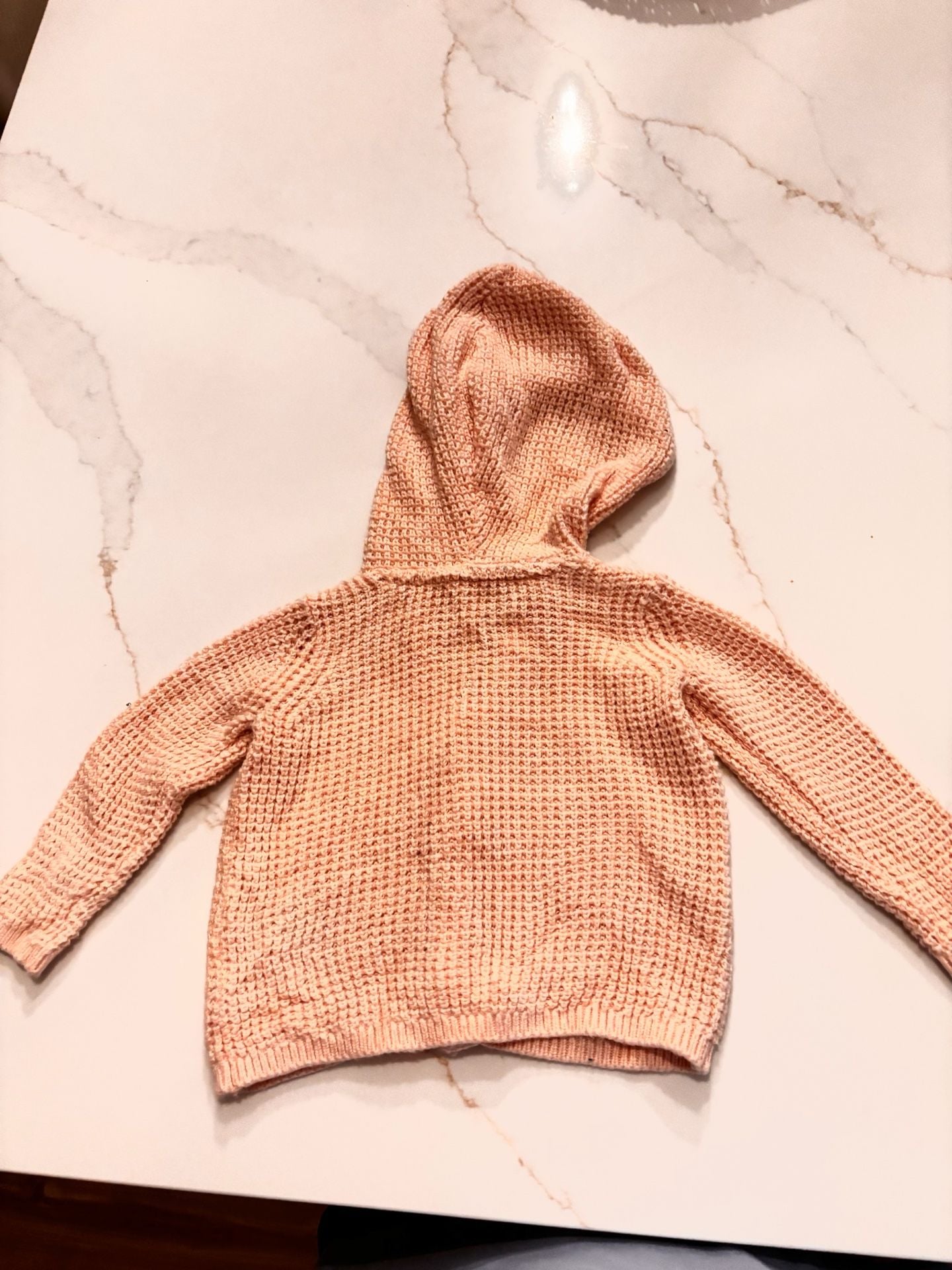 Carter's Hooded Waffle Knit Cardigan Size 6m Pink 4