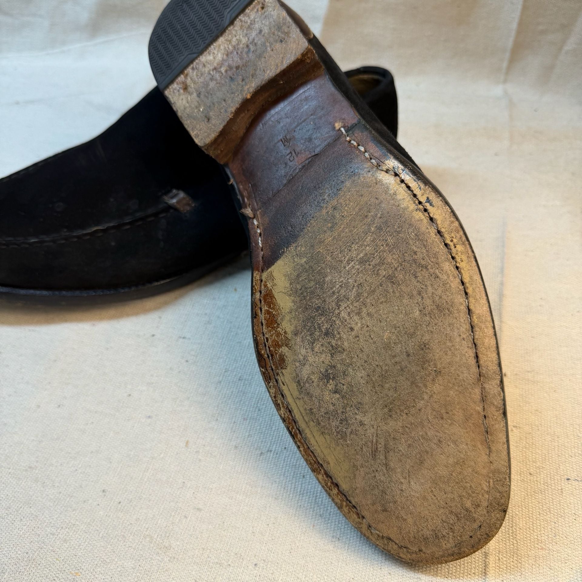 Drake's Henri Summer Loafers Black Suede Loafers 9