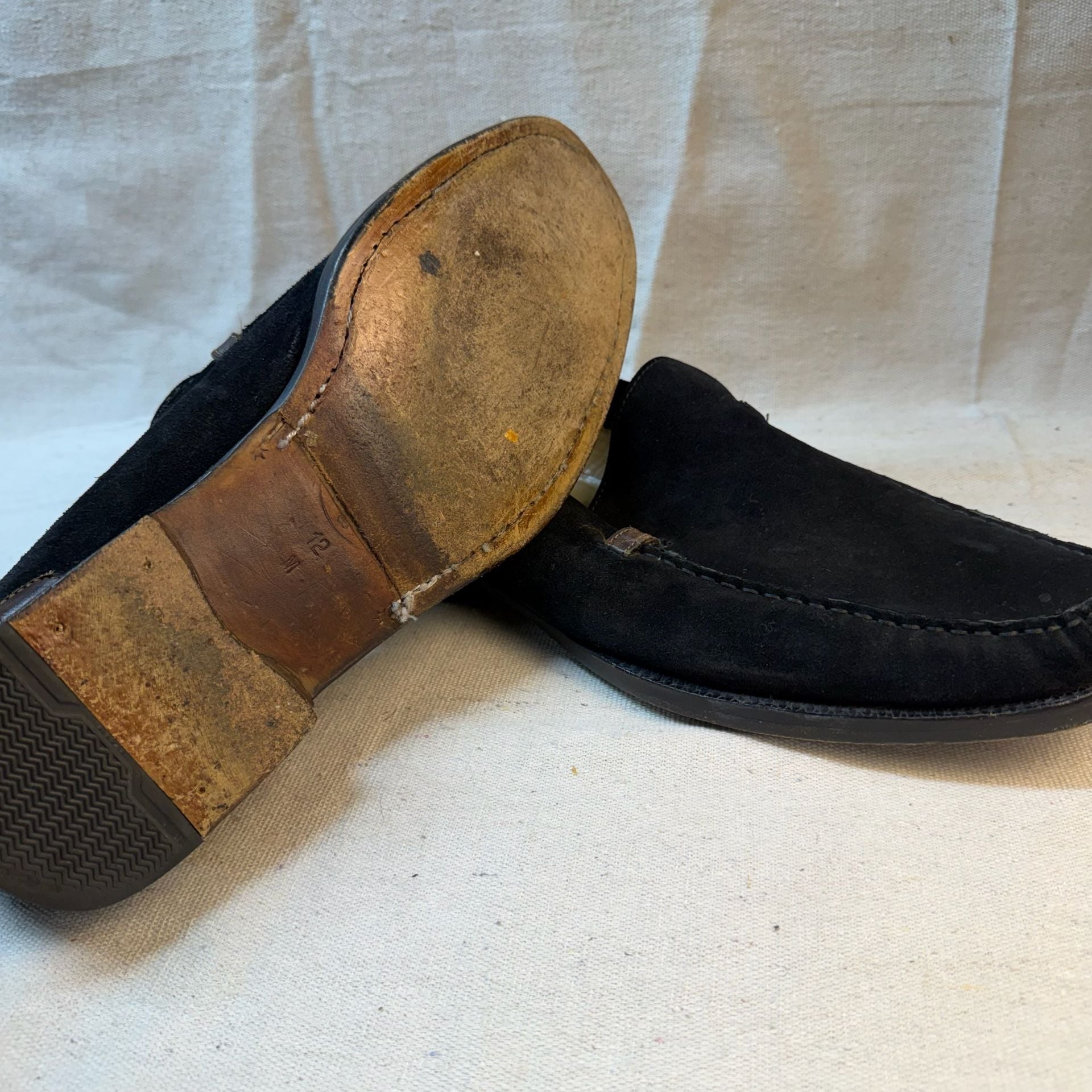 Drake's Henri Summer Loafers Black Suede Loafers 10