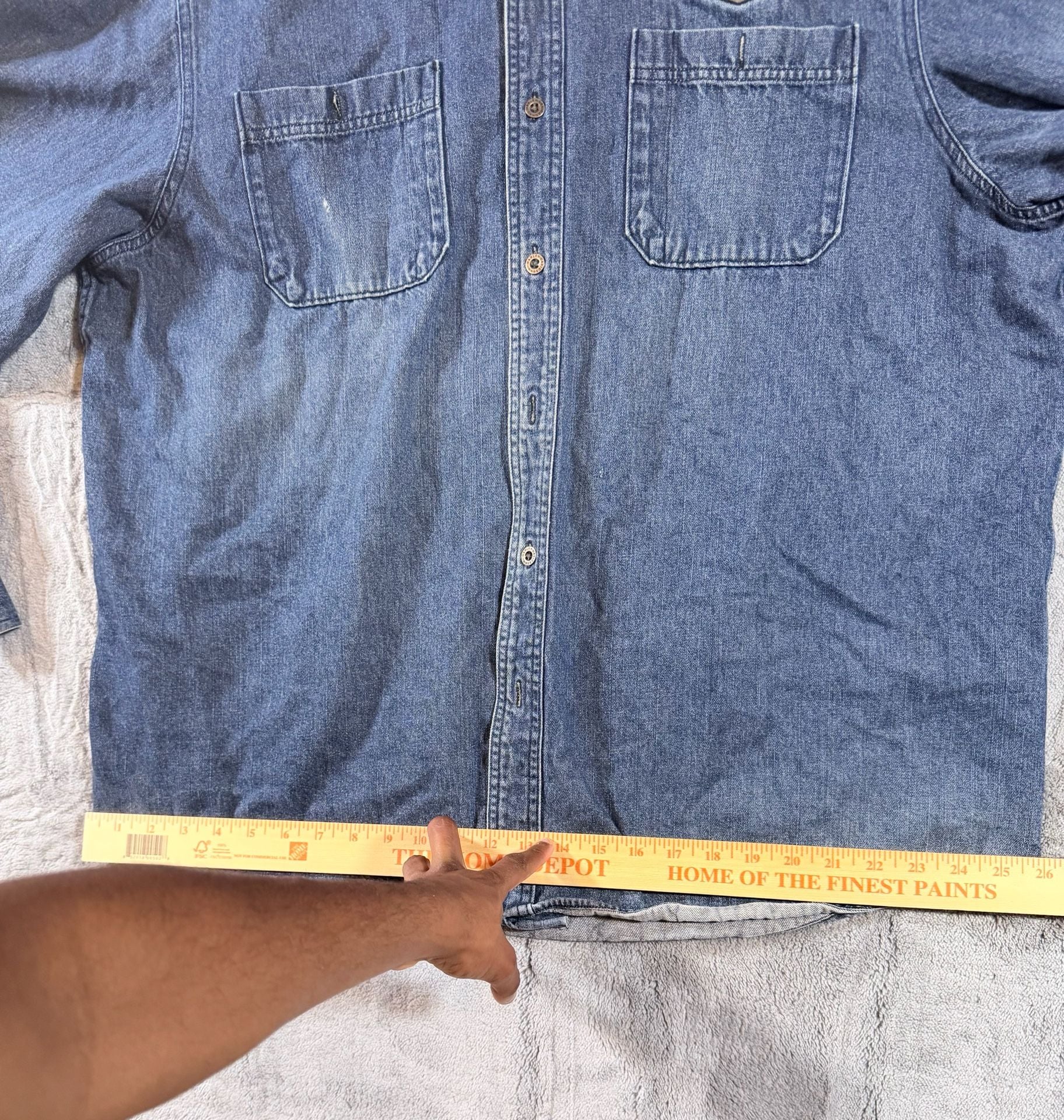 Harley-Davidson Denim Long Sleeve Shirt Size 2XL Blue Button Down 7