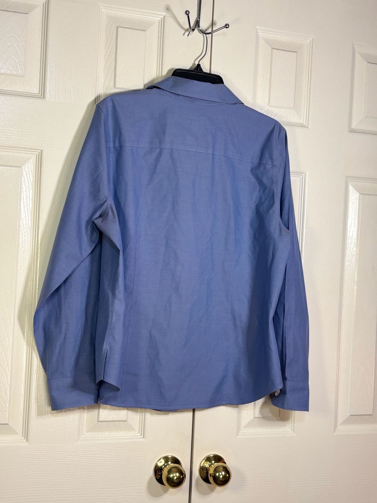 Coldwater Creek Button Down Shirt Size L Blue Cotton Long Sleeve 8