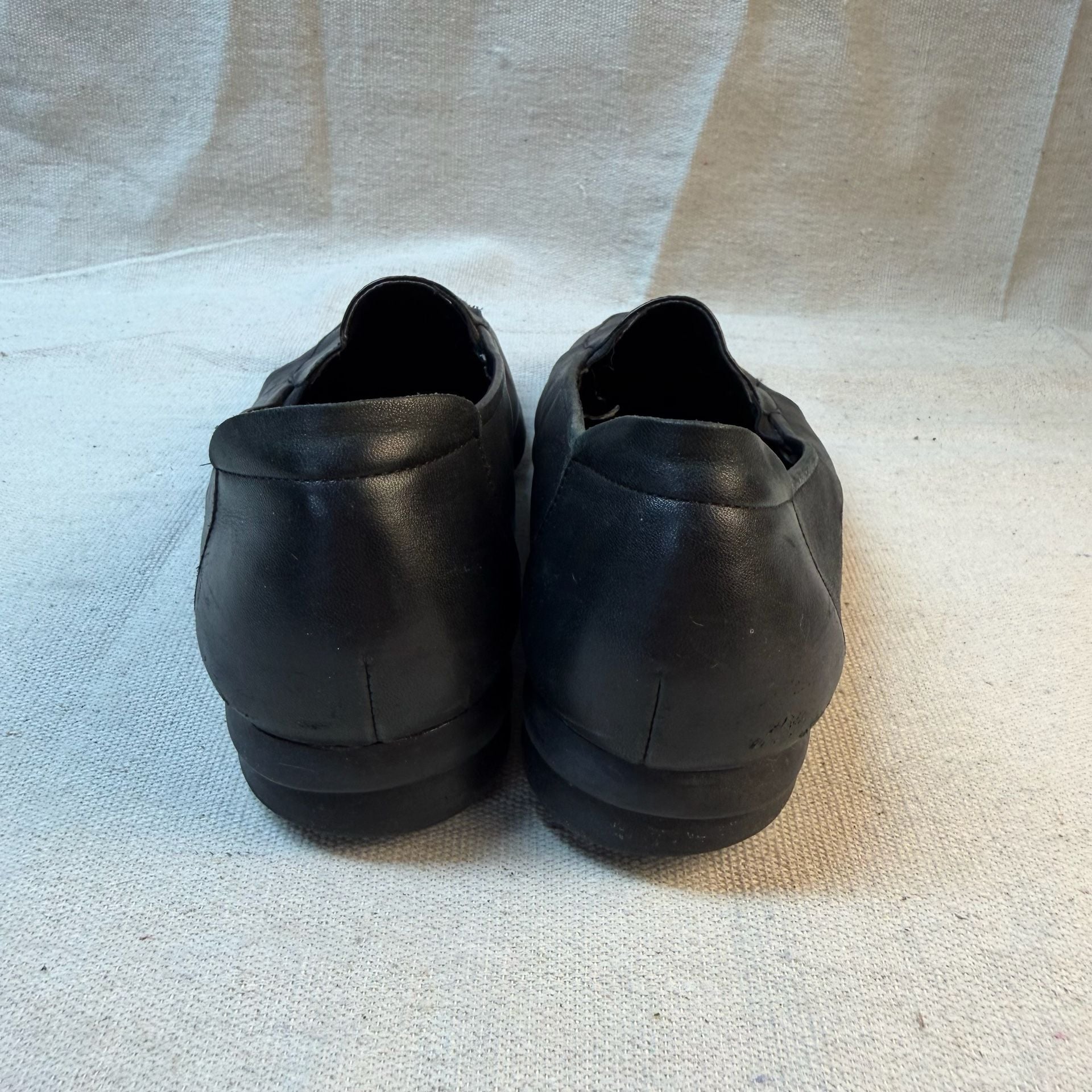 Villager Softwear Black Leather Slip On Loafers Flats Shoes 5