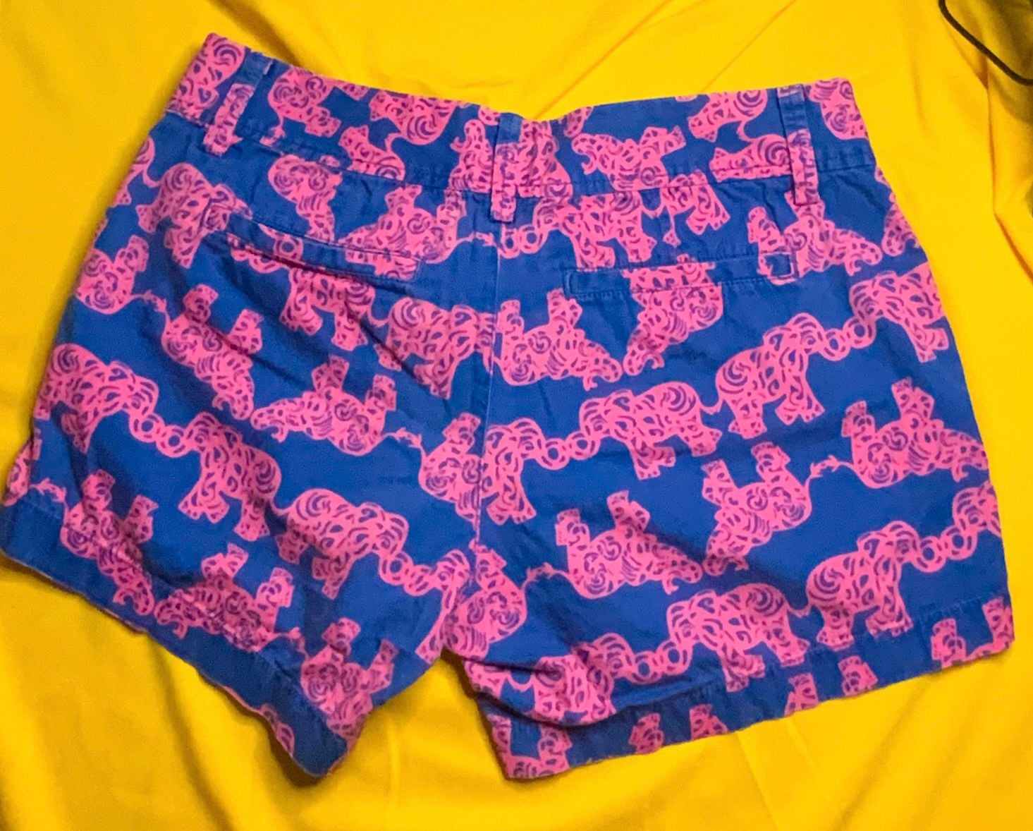 Lilly Pulitzer The Callahan Short Women Size 4 Blue Pink Elephant Print 4