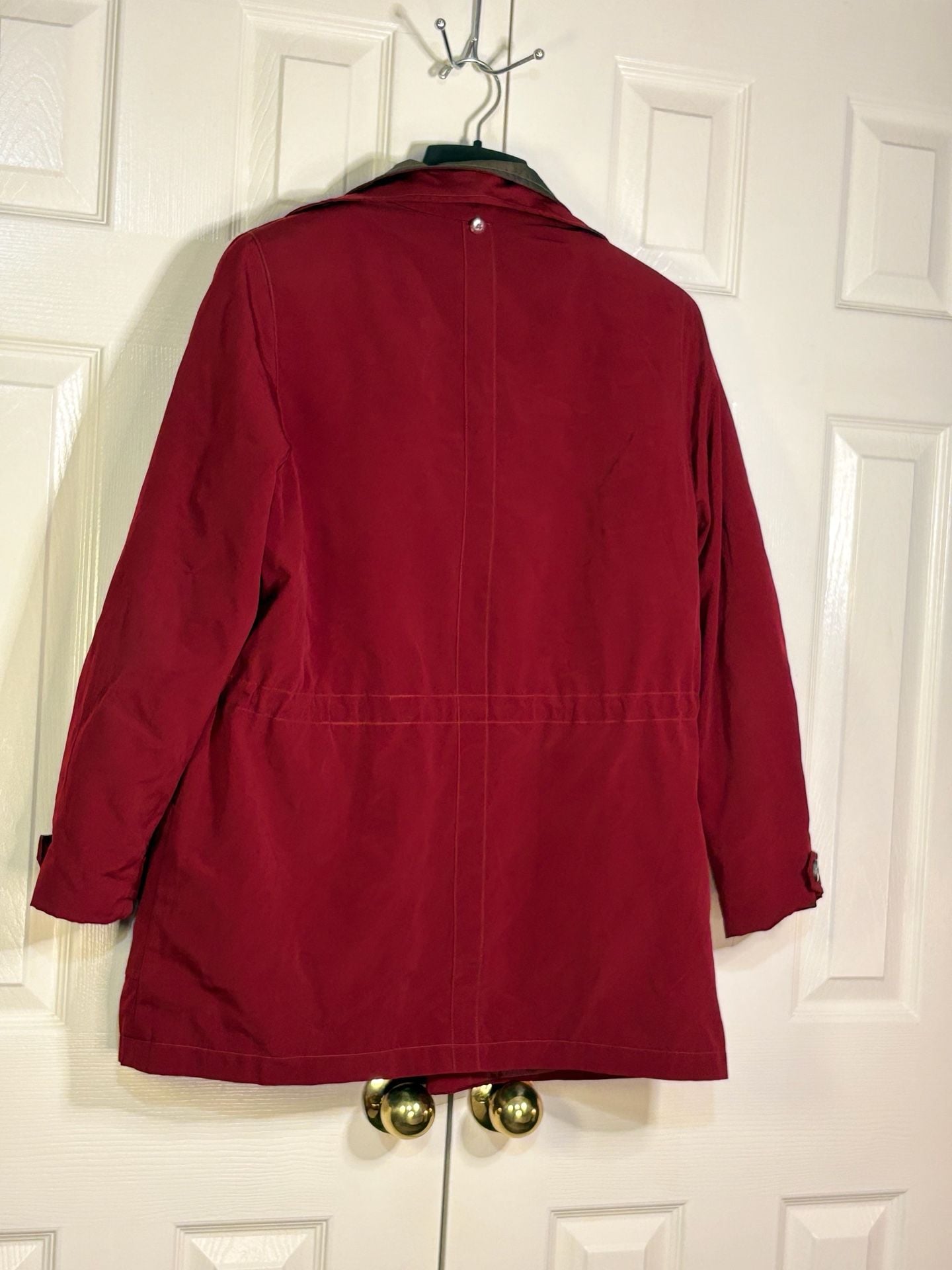Miss Gallery Anorak Jacket Size L Red Utility Cargo Coat Fleece Lined 8