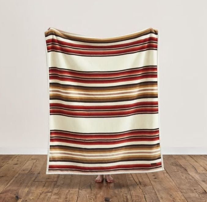 NEW Pendleton Woodland Stripe Reversible Plush Throw Blanket 50”x70” 3