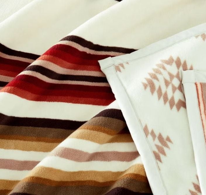 NEW Pendleton Woodland Stripe Reversible Plush Throw Blanket 50”x70” 4