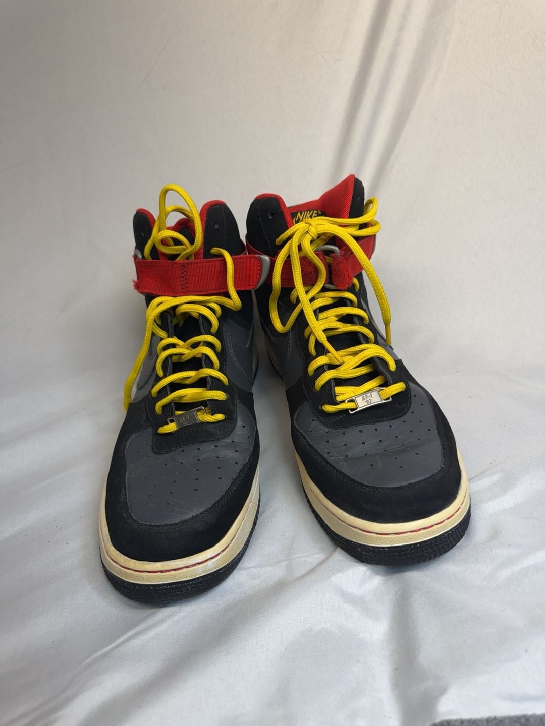 Nike Air Force 1 High Size 11 Black Red Yellow Sneakers 3