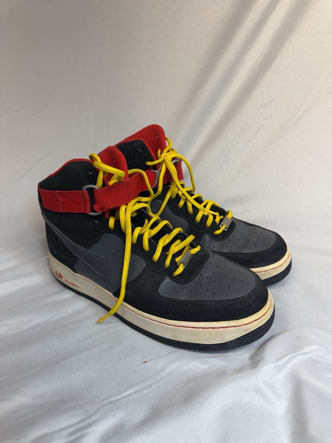 Nike Air Force 1 High Size 11 Black Red Yellow Sneakers 4