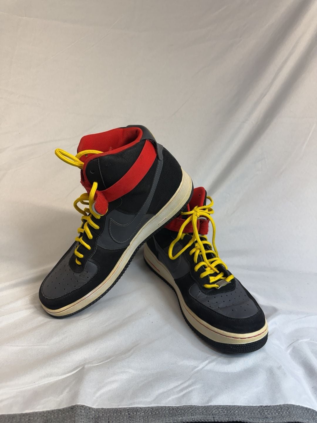 Nike Air Force 1 High Size 11 Black Red Yellow Sneakers 6