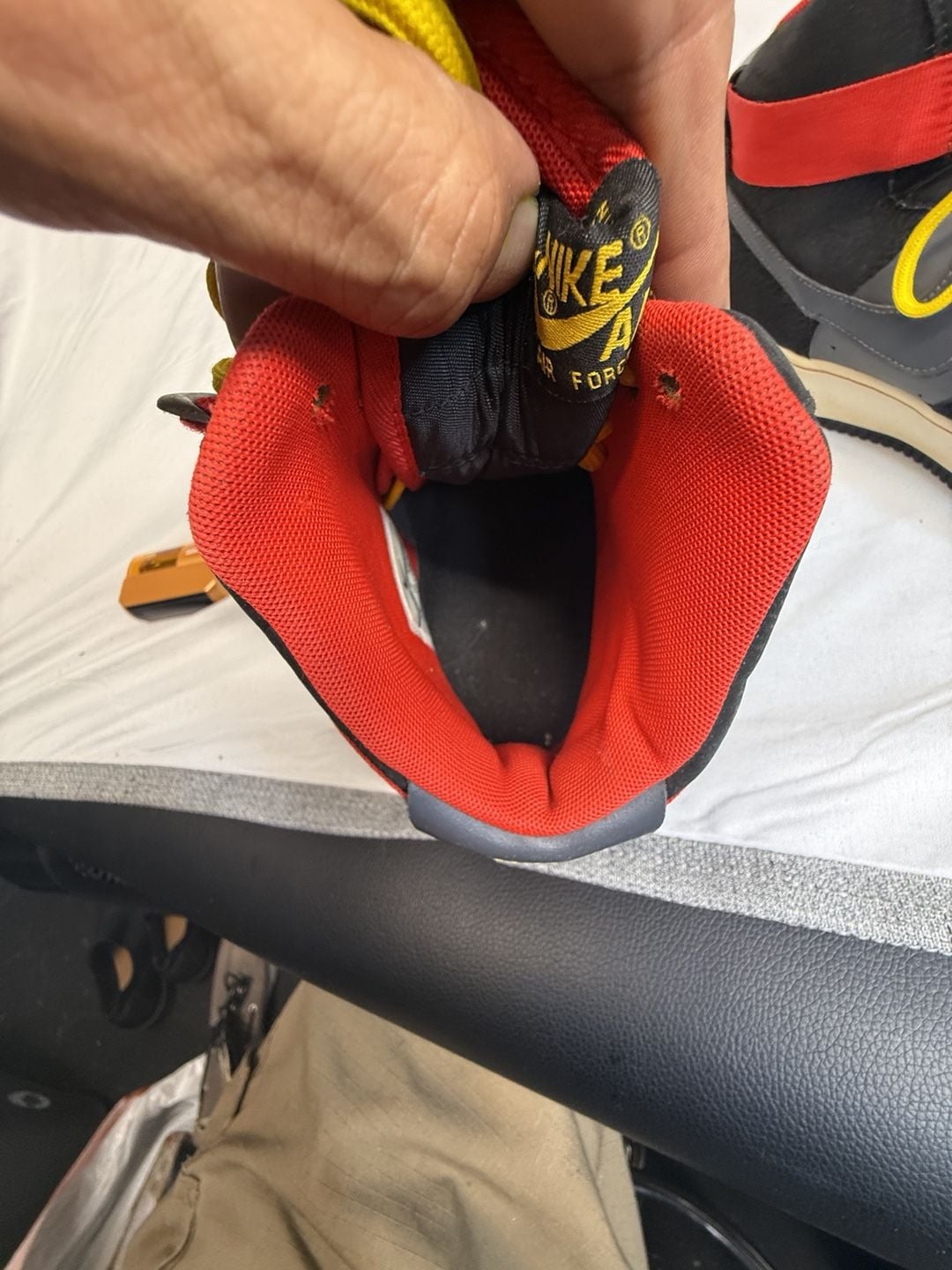 Nike Air Force 1 High Size 11 Black Red Yellow Sneakers 8