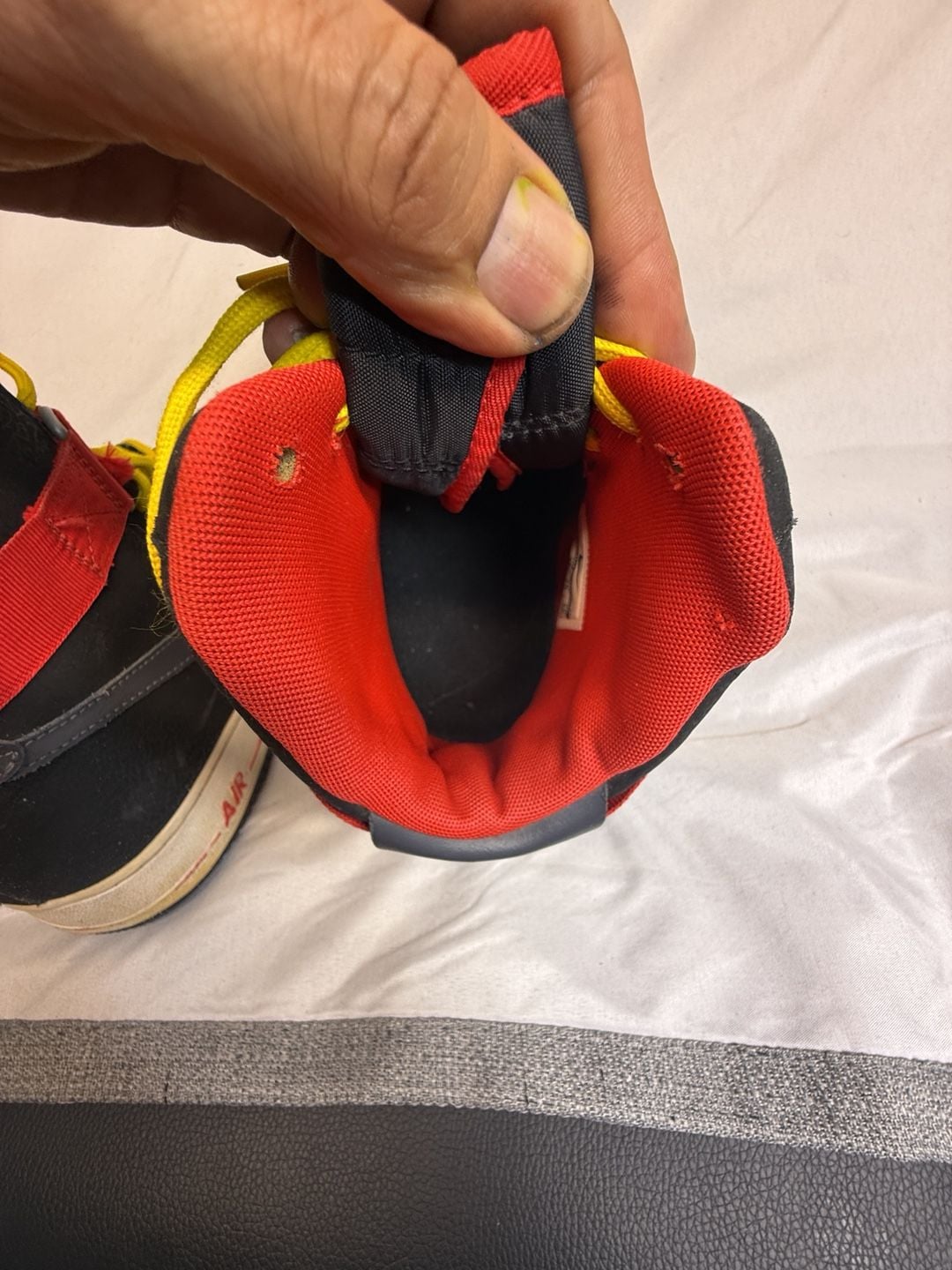 Nike Air Force 1 High Size 11 Black Red Yellow Sneakers 9