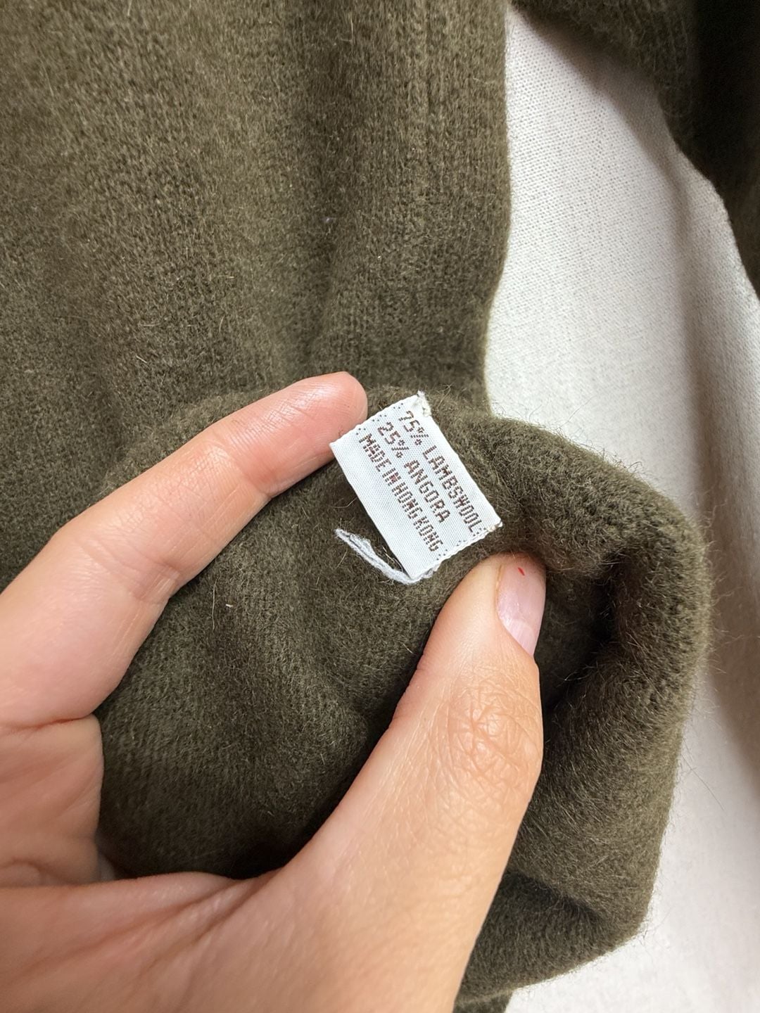 Calvin Klein Sweater Size S Olive Lambswool Angora Boatneck 4