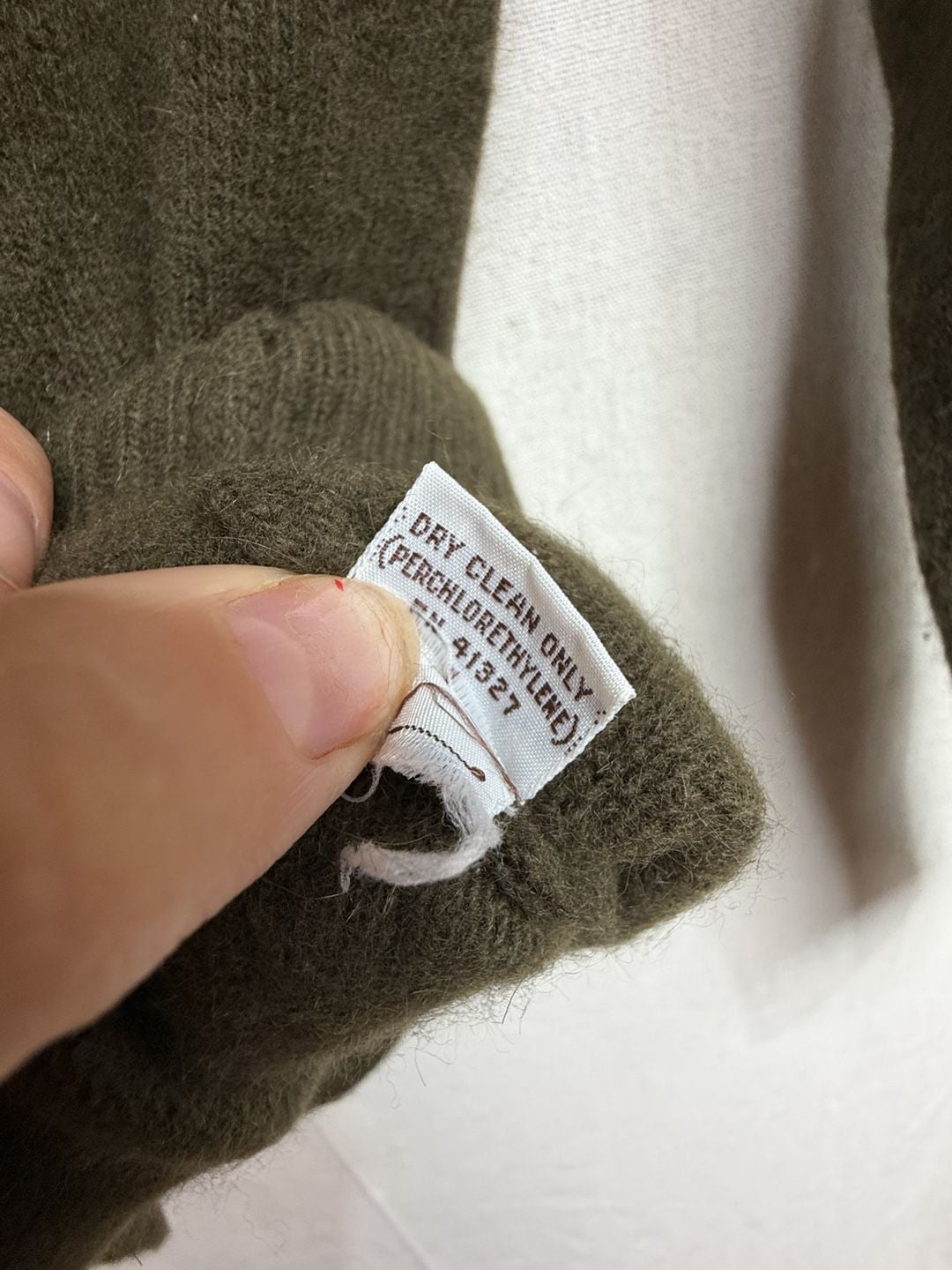 Calvin Klein Sweater Size S Olive Lambswool Angora Boatneck 5