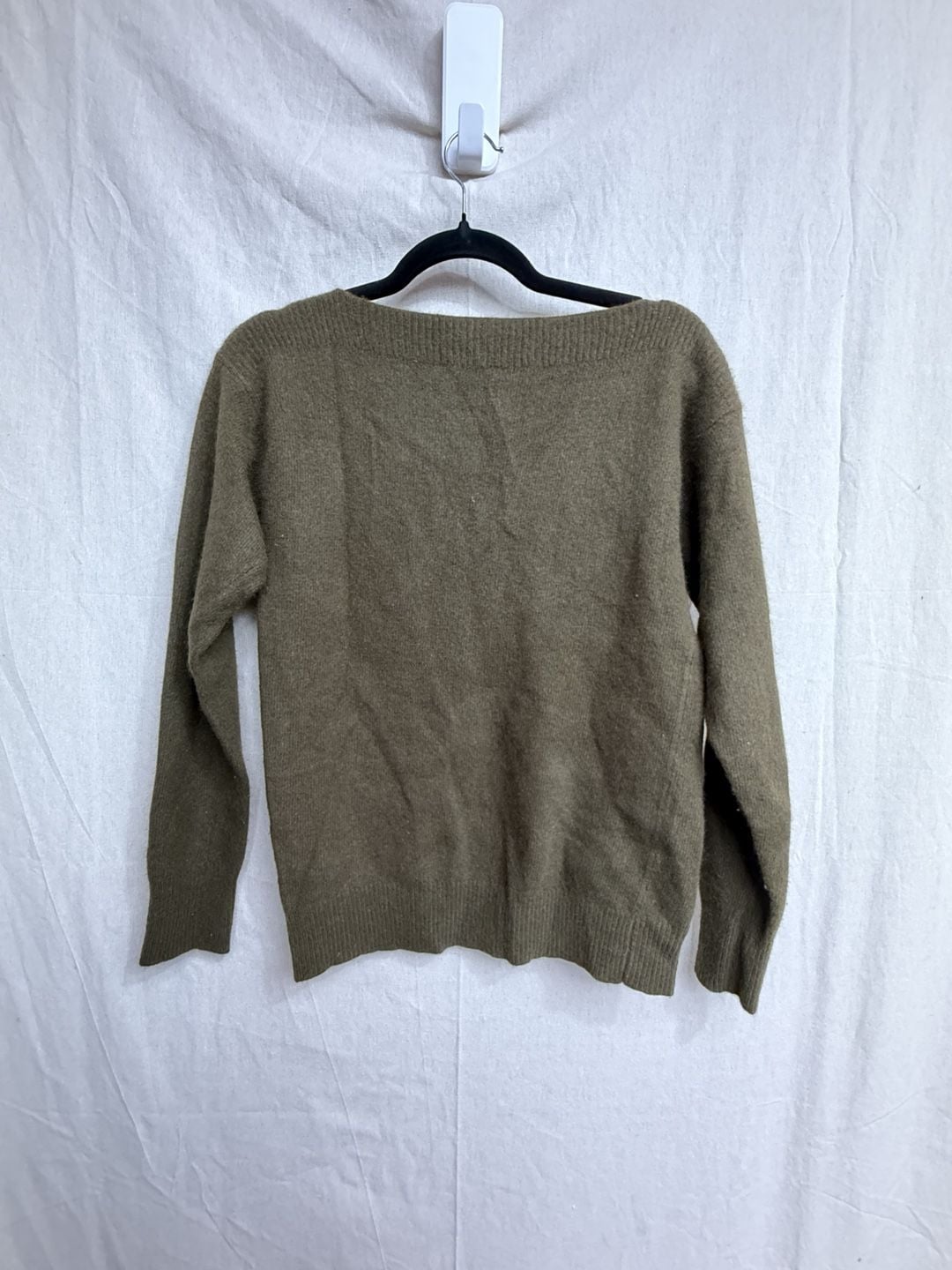 Calvin Klein Sweater Size S Olive Lambswool Angora Boatneck 6