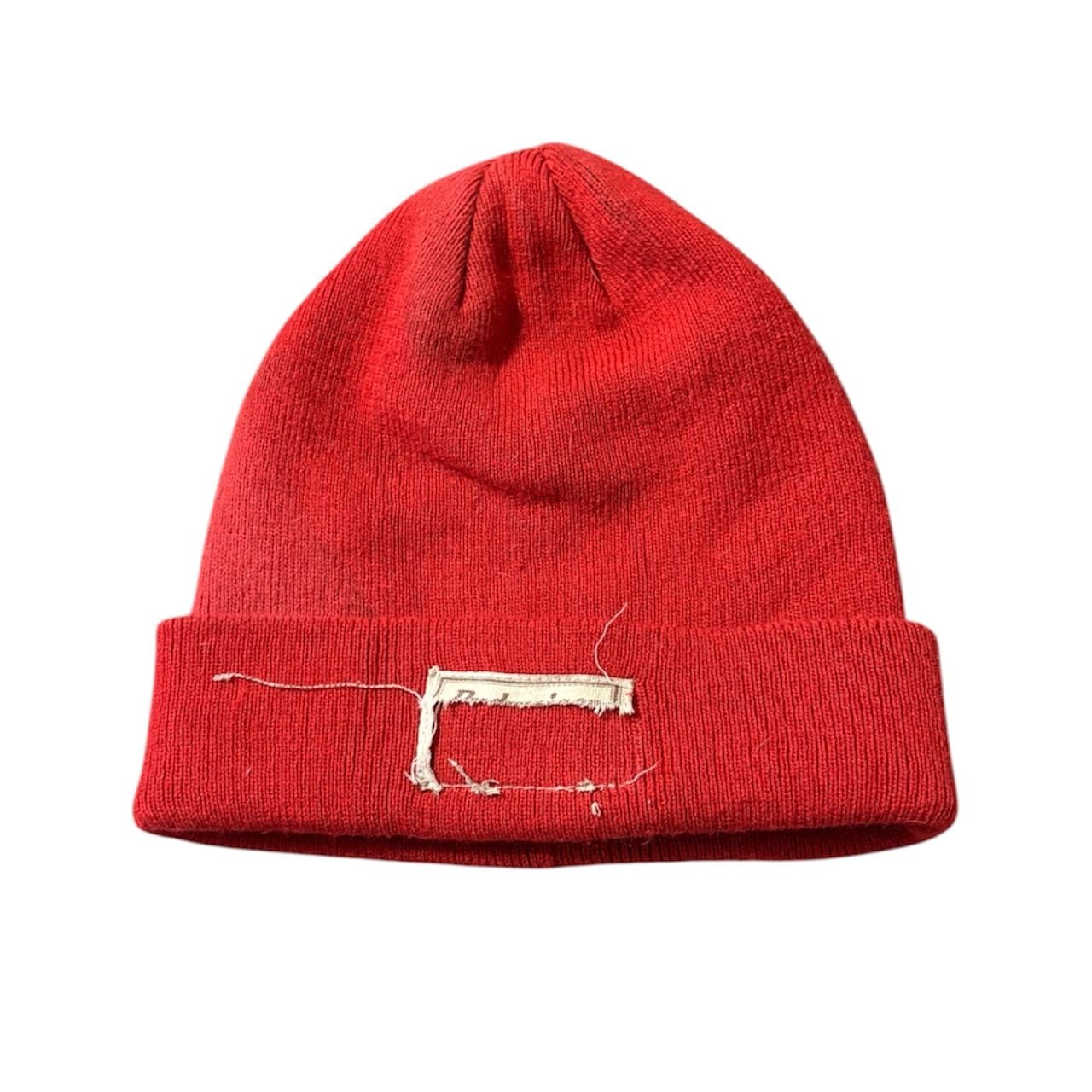 Budweiser Red Knit Beanie One Size Distressed Cuffed Winter Hat 2