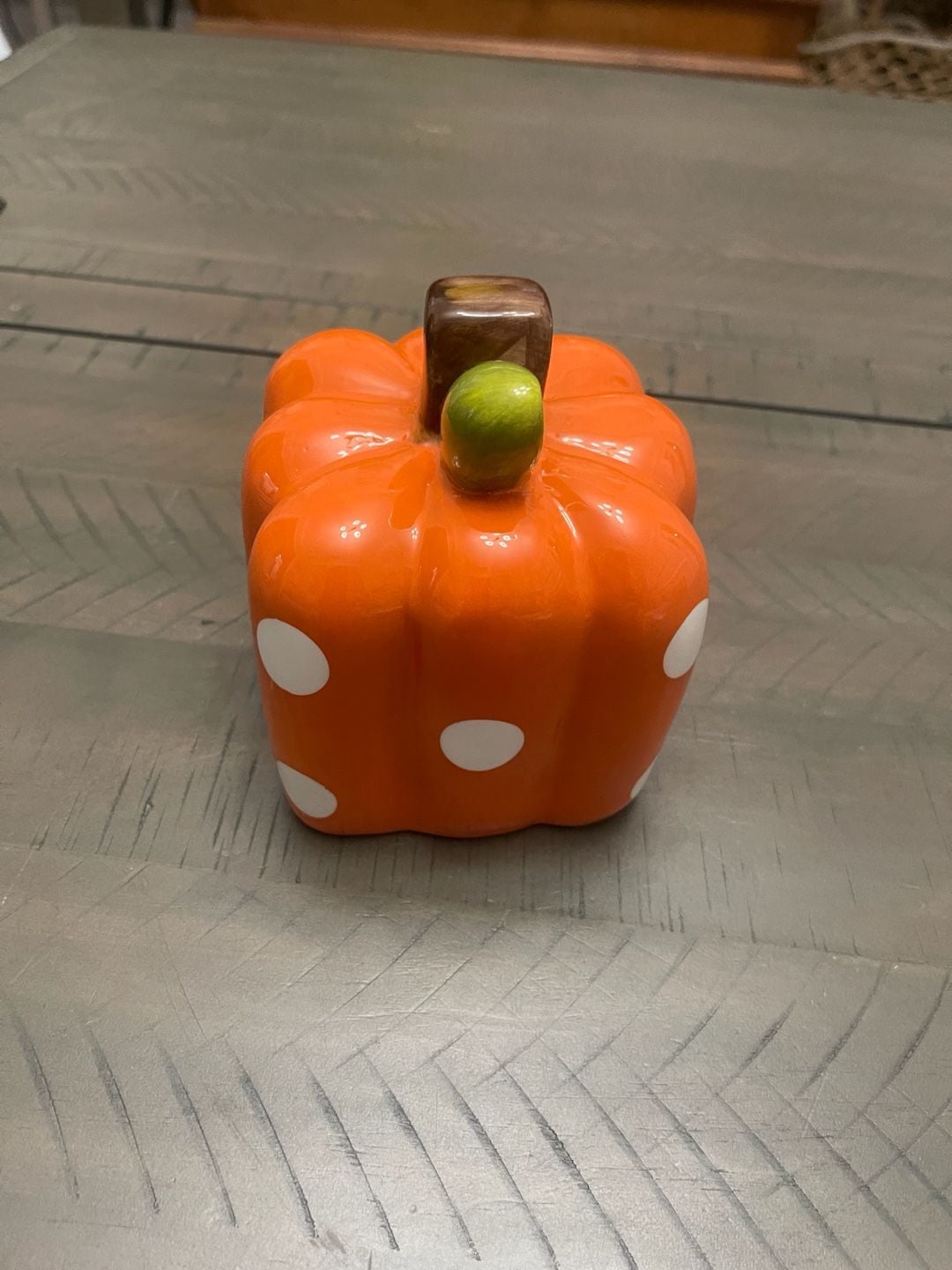 Ceramic Mini Polka Orange Pumpkin Candle - Marcie's Gadgets, 4