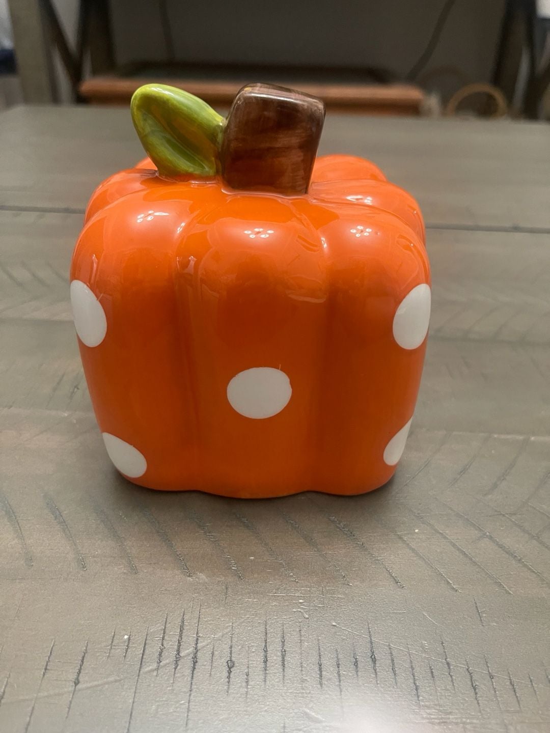 Ceramic Mini Polka Orange Pumpkin Candle - Marcie's Gadgets, 5