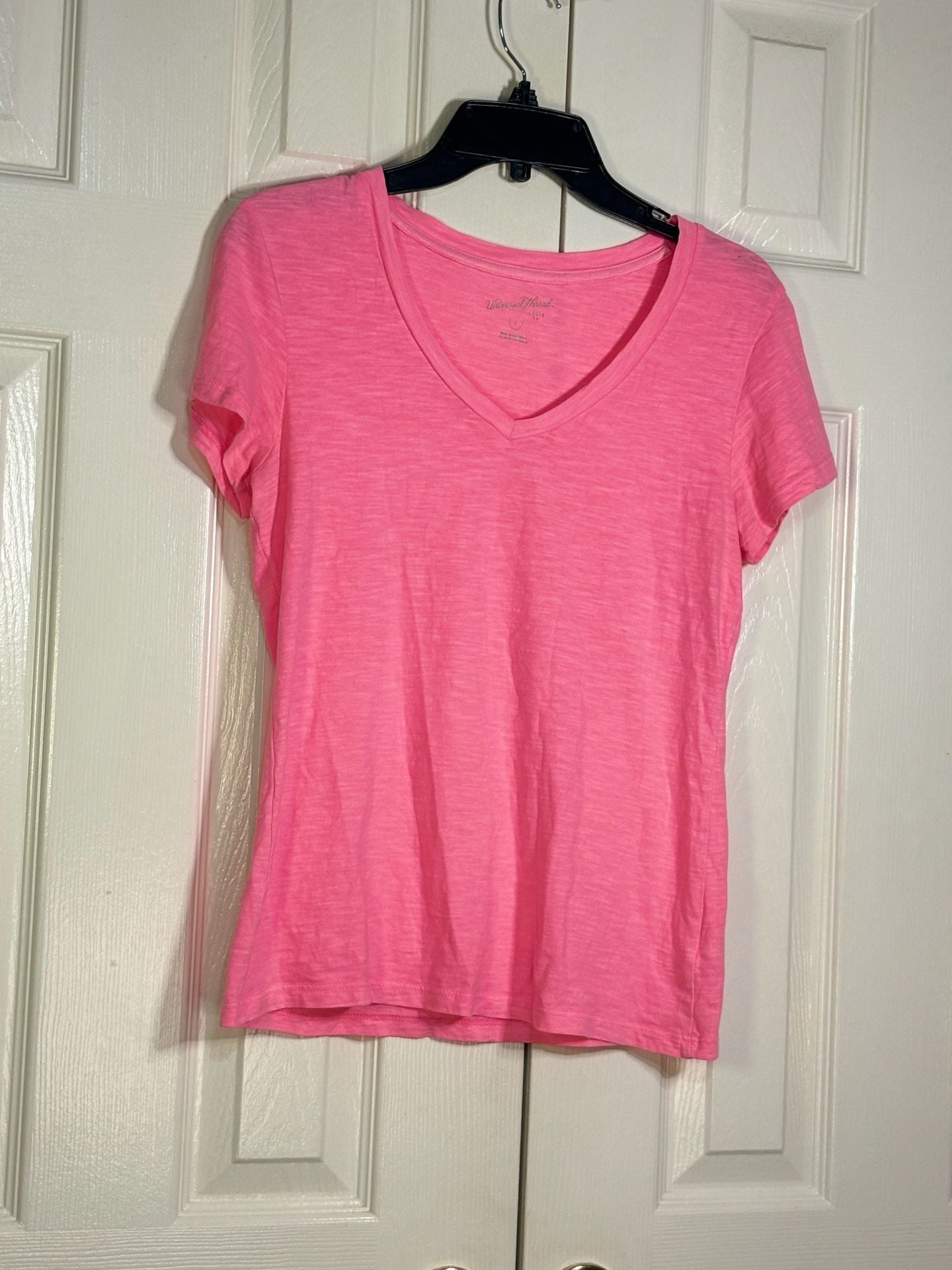 Universal Thread V-Neck Slub Tee Size S Lot of 2 Green Pink Cotton 9