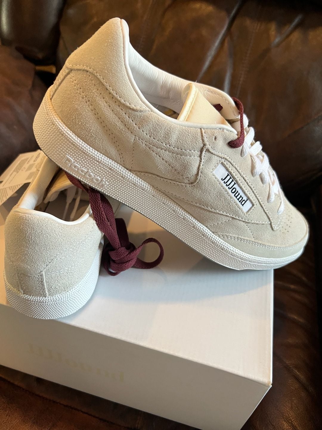 Reebok LTD x JJJJound Club C 85 Chalk Cream Suede Sneakers 7