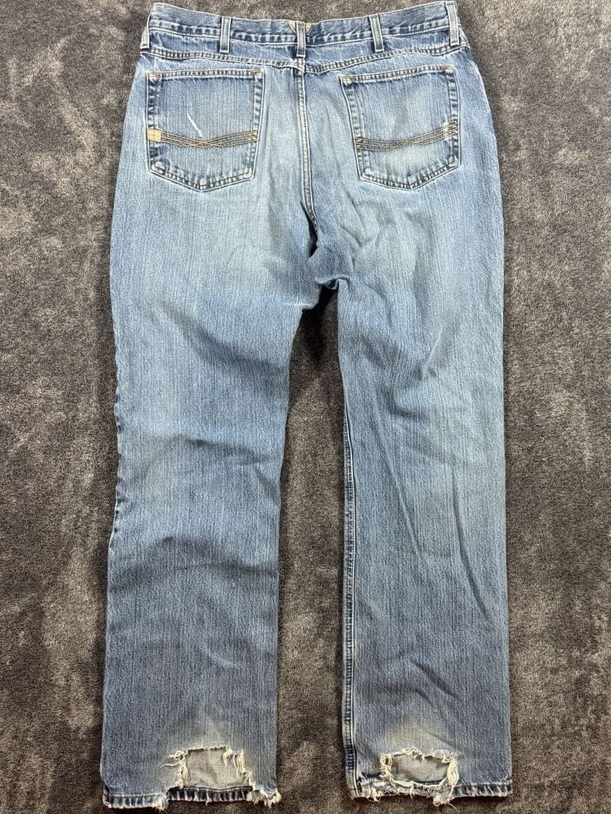 Ariat M4 Low Boot 38x36 Distressed Jeans Light Wash 6