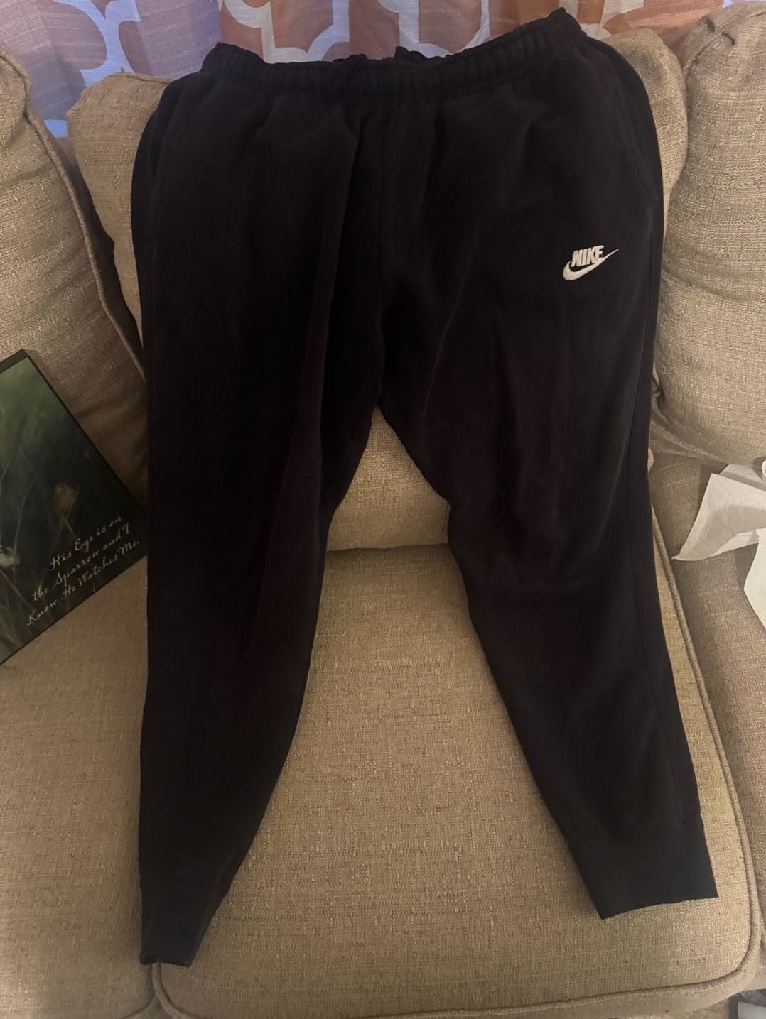 Nike Sweatpants Black Swoosh Logo Tapered 2