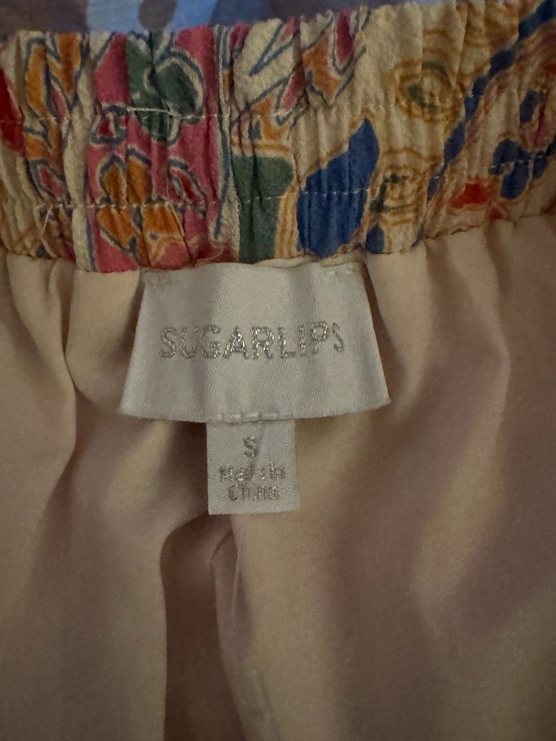 Sugarlips Skirt Size S Multicolor Floral Paisley Drawstring Elastic Waist 2