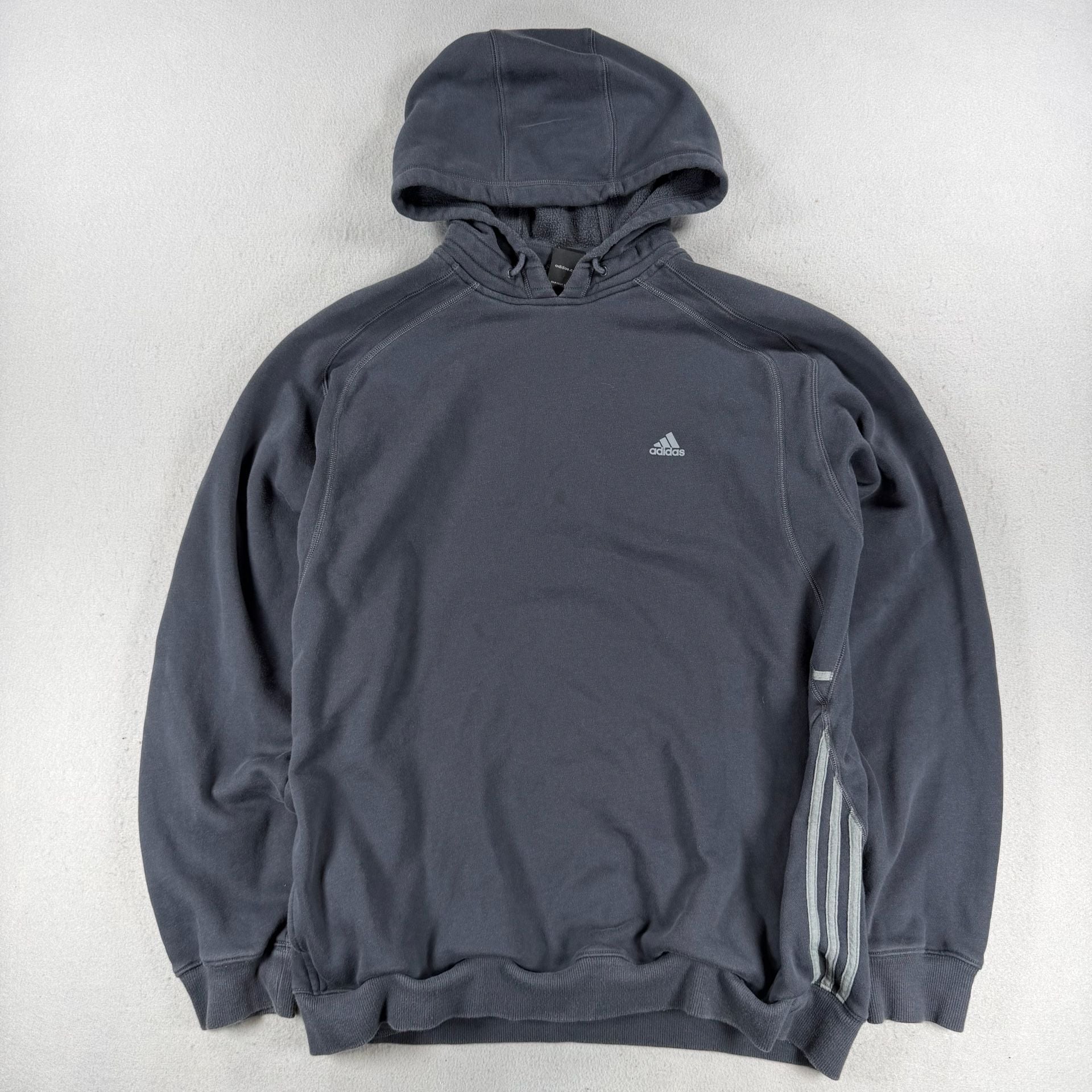 Vintage Adidas Hoodie Size XL Gray Fleece Pullover 2