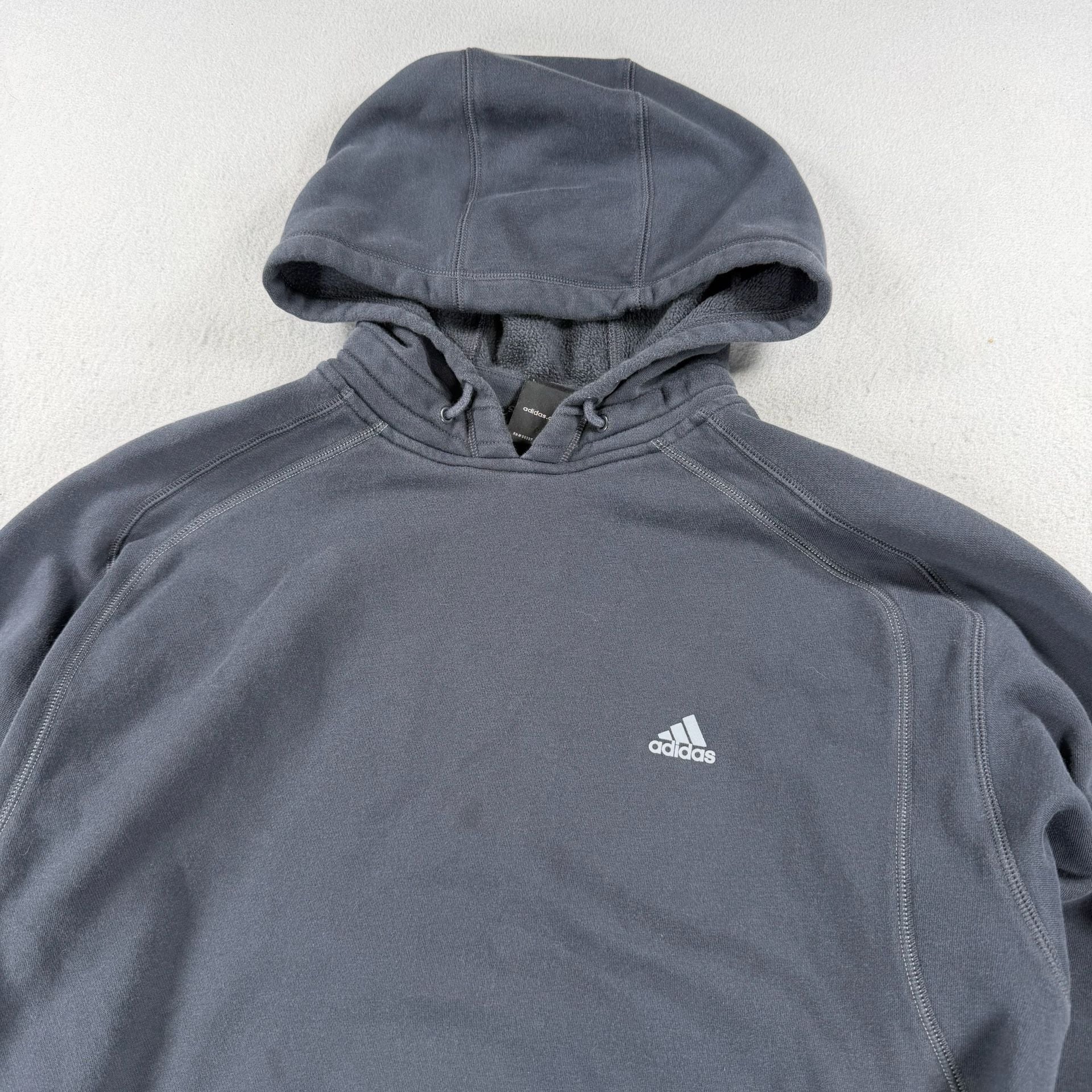 Vintage Adidas Hoodie Size XL Gray Fleece Pullover 3