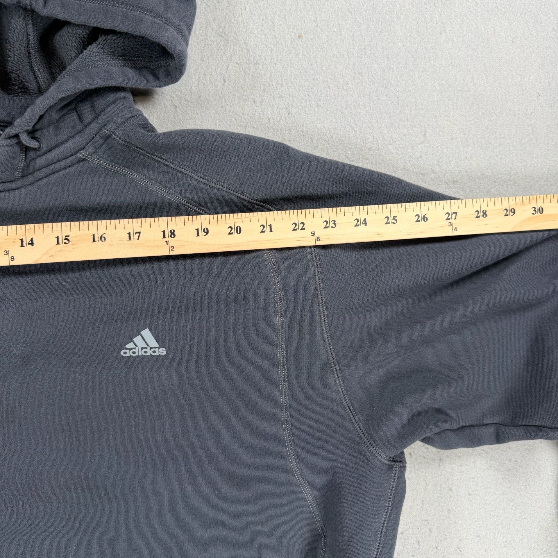 Vintage Adidas Hoodie Size XL Gray Fleece Pullover 4