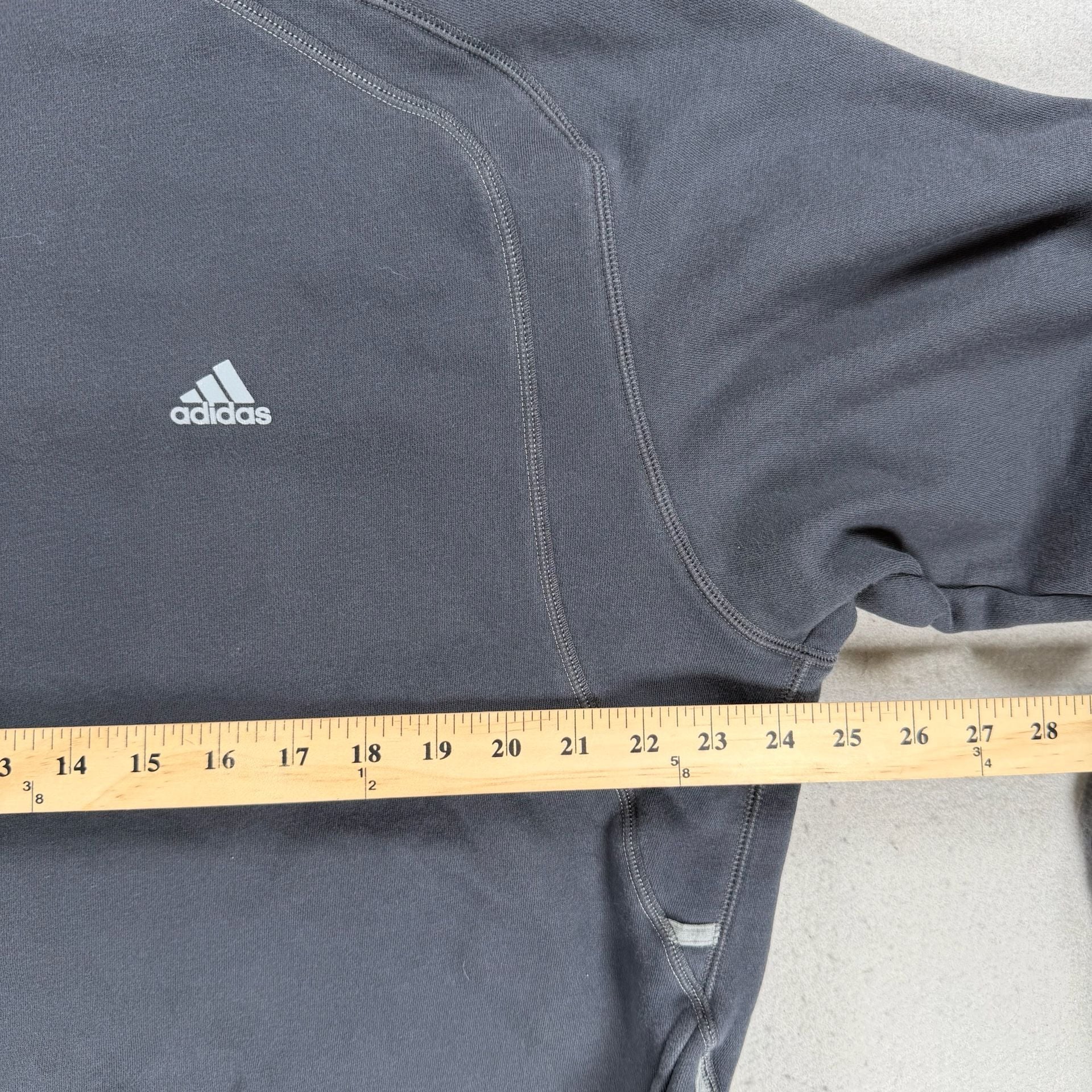 Vintage Adidas Hoodie Size XL Gray Fleece Pullover 5