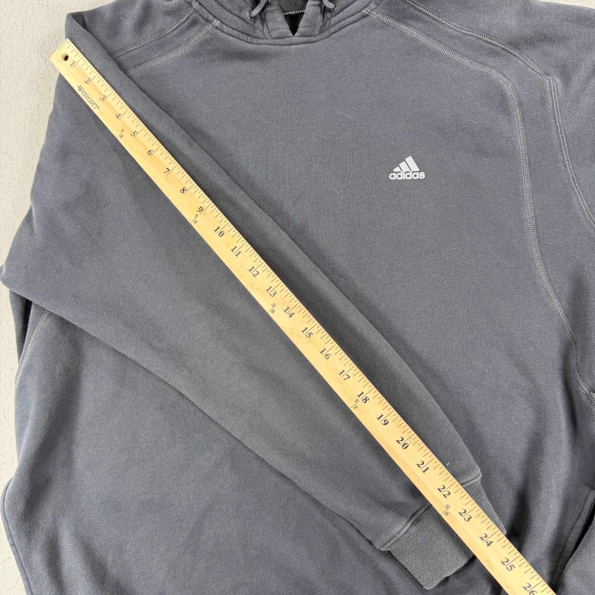 Vintage Adidas Hoodie Size XL Gray Fleece Pullover 6