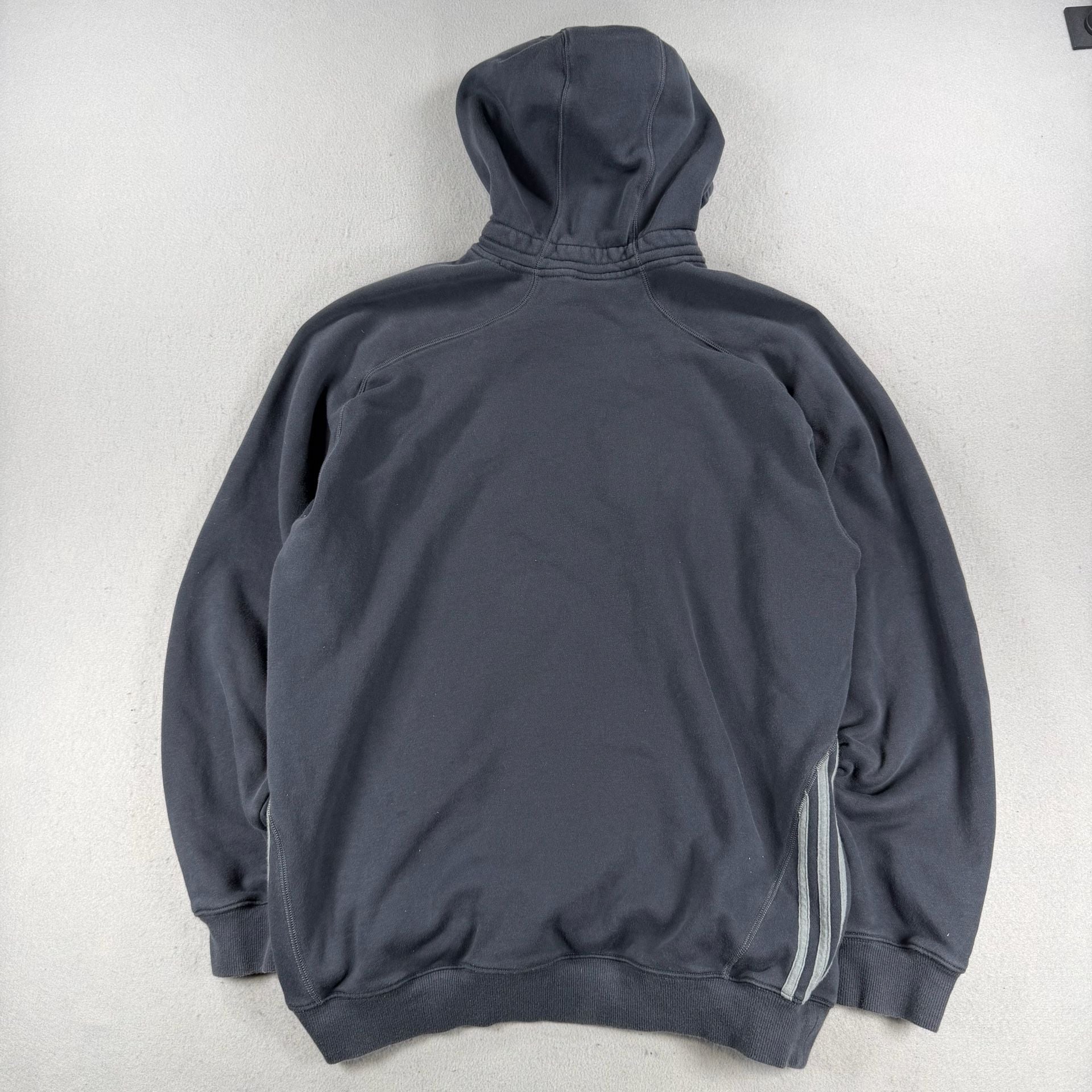 Vintage Adidas Hoodie Size XL Gray Fleece Pullover 9