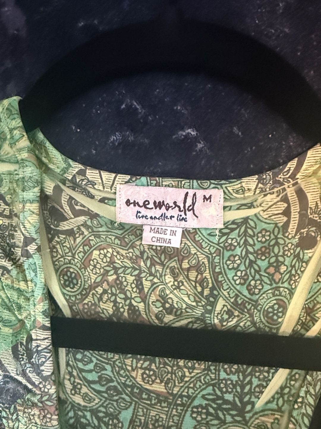 Oneworld Dress Size M Green Paisley Printed Tank Maxi 4