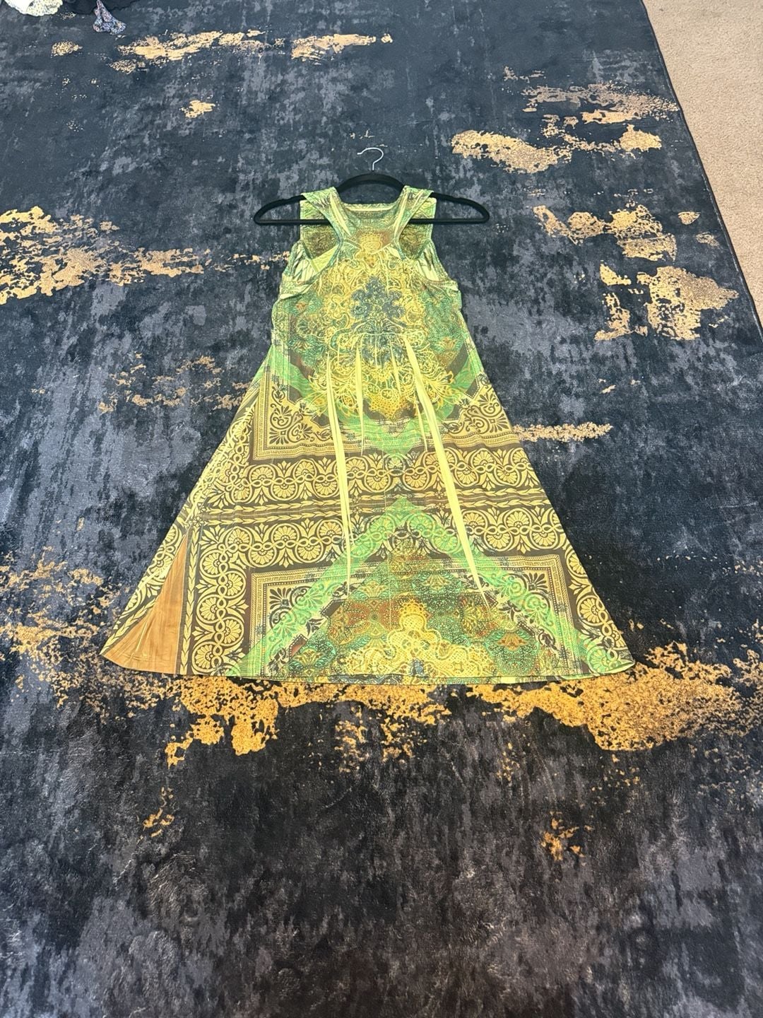 Oneworld Dress Size M Green Paisley Printed Tank Maxi 5