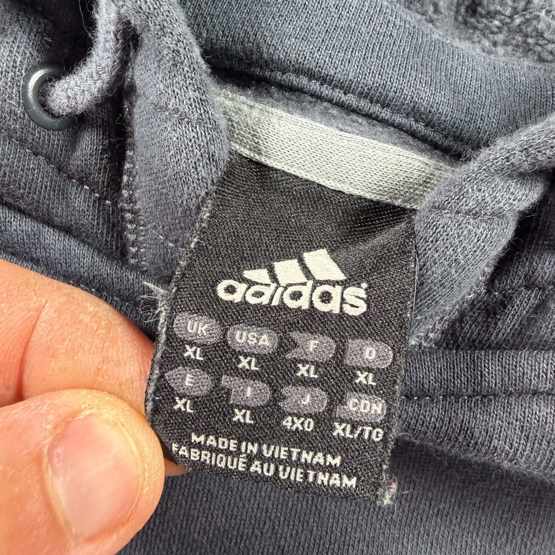 Vintage Adidas Hoodie Size XL Gray Fleece Pullover 7