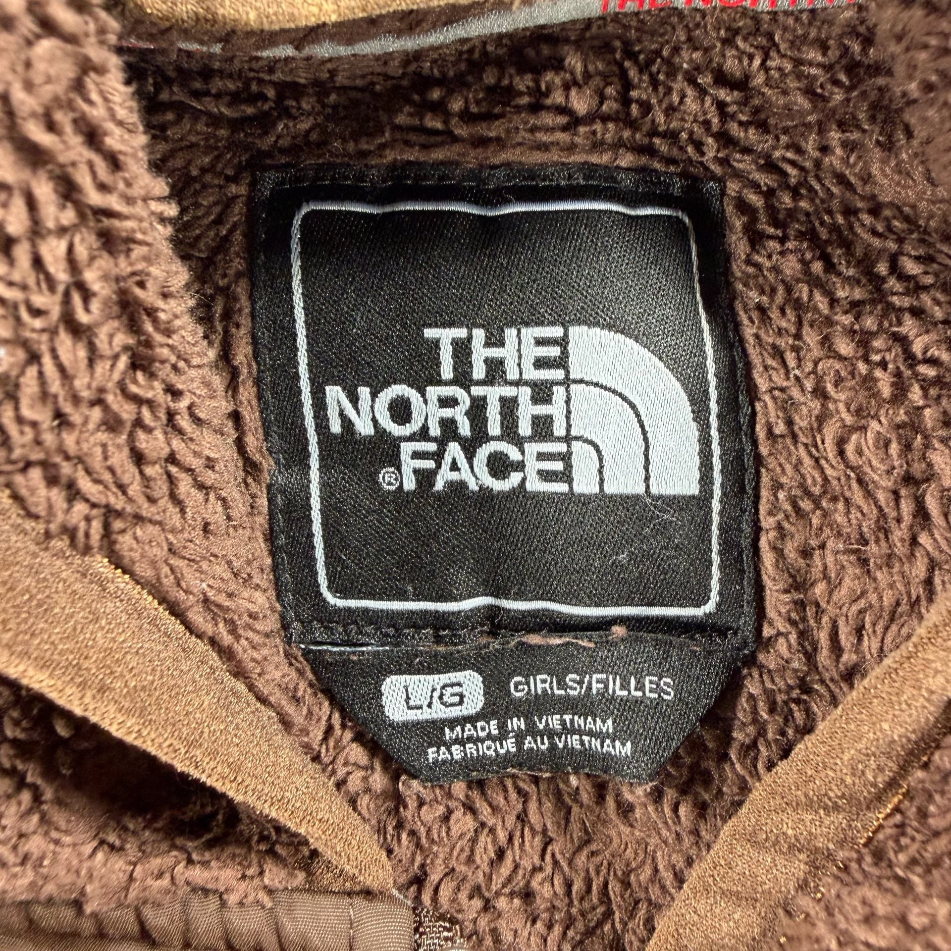 The North Face Fleece Hoodie Size L/G Girls Brown or Xs women 4