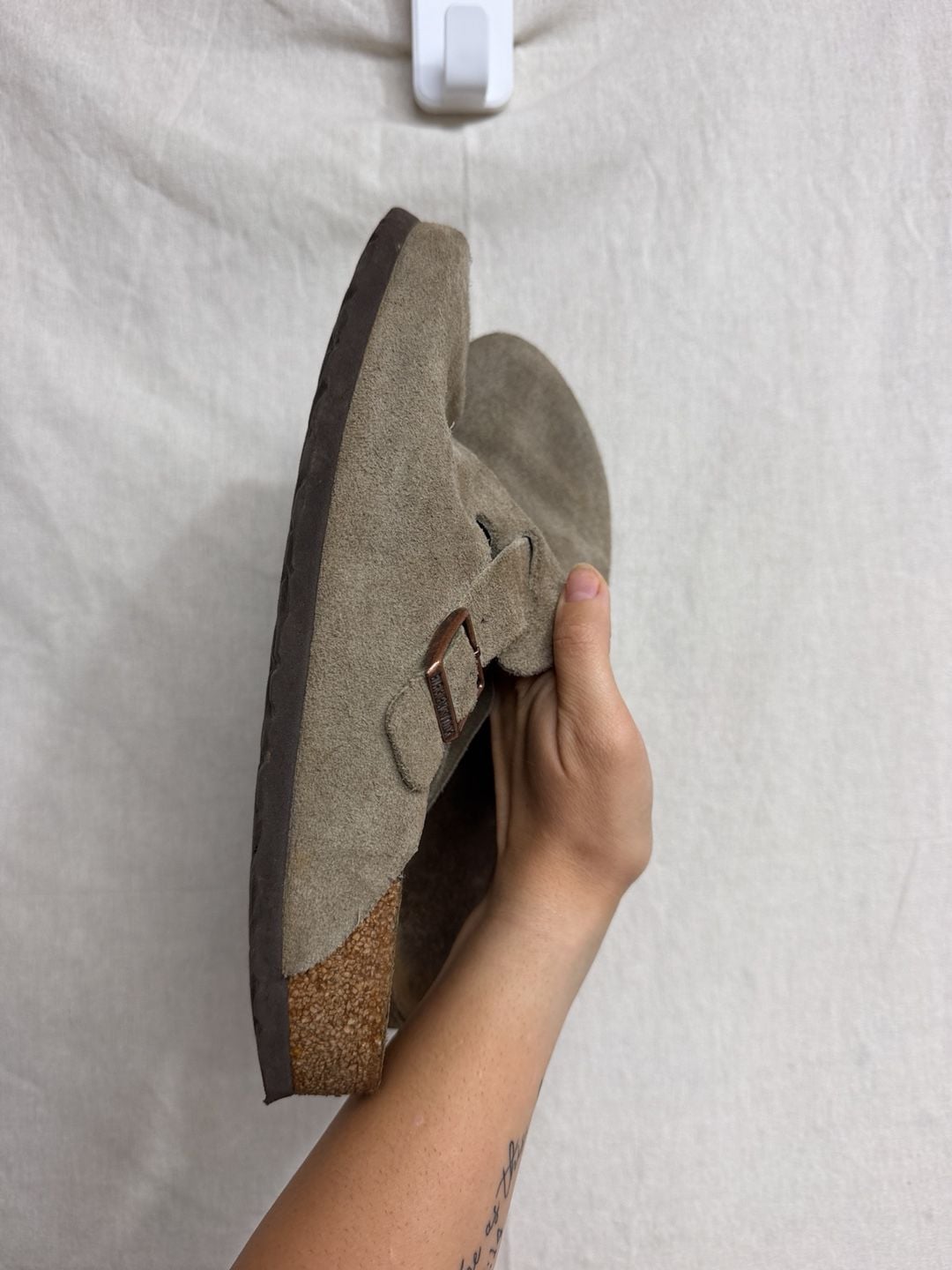 Birkenstock Boston Suede Clogs Taupe 3