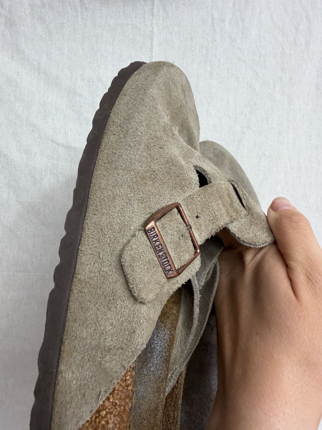 Birkenstock Boston Suede Clogs Taupe 4