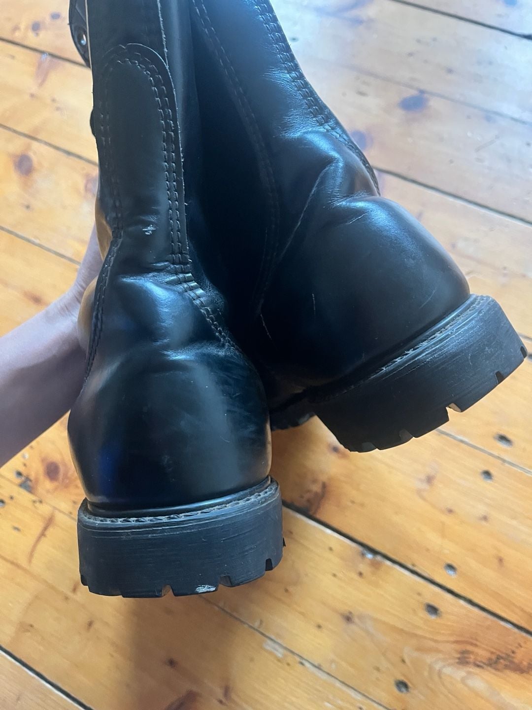 Corcoran Combat Boots Black Leather Cap Toe Side Zip Talon Zippers Made in USA 4